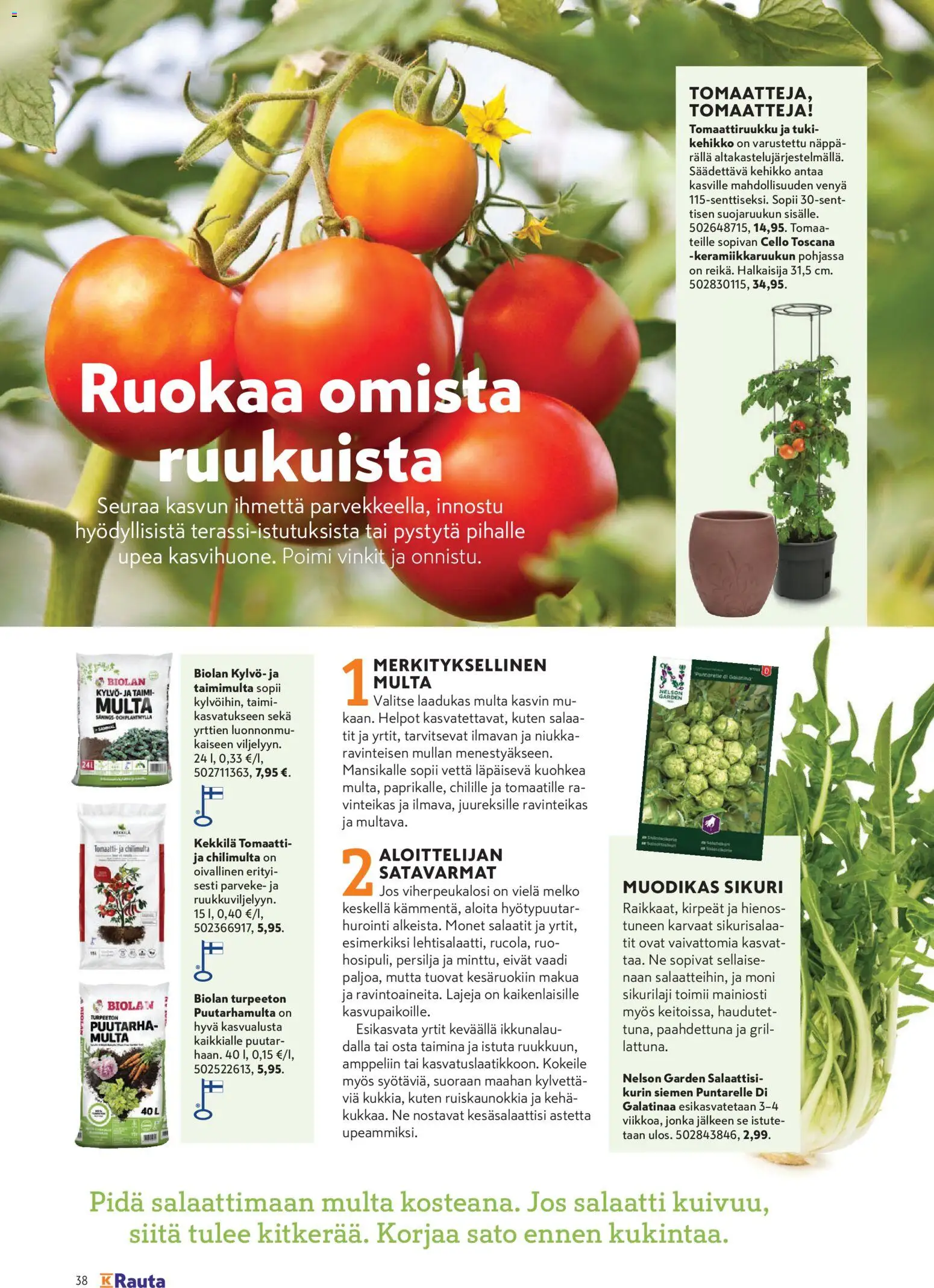 K-Rauta tarjoukset - Pihalla – voimassa 01/04/2026 alkaen | Sivu: 38 | Tuotteet: Multa, Persilja, Salaatti