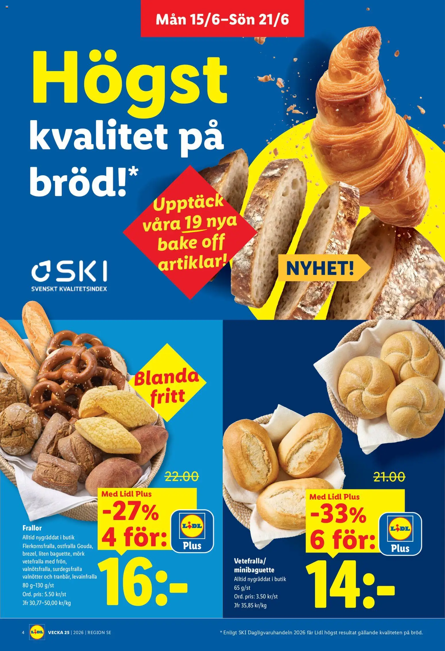 Lidl reklamblad aktuell från 15.06.2026 | Sida: 4 | Produkter: Bröd