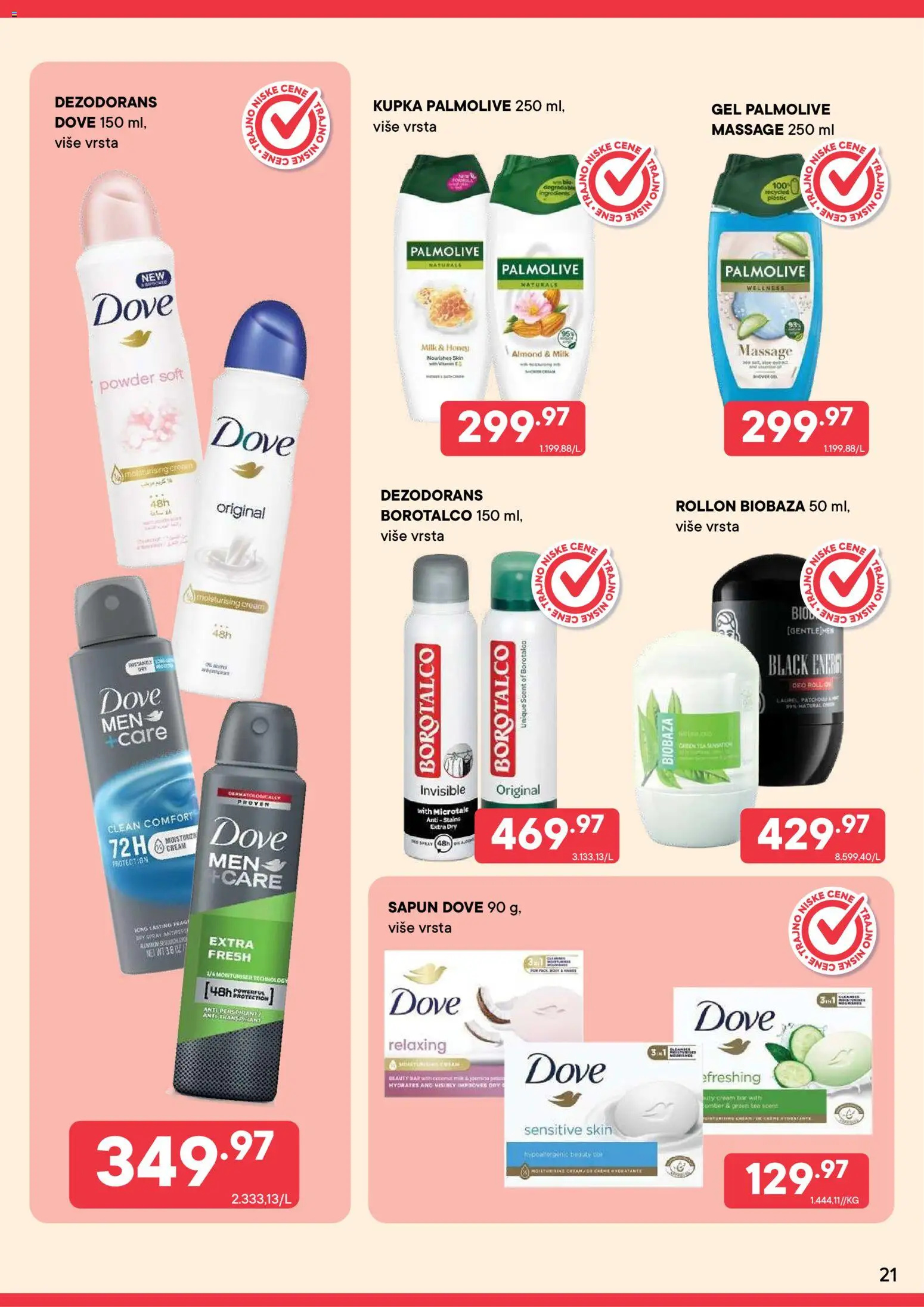 PerSu katalog - važi od 01.08.2026 | Strana: 21 | Proizvode: Palmolive, Dove, Dezodorans, Borotalco