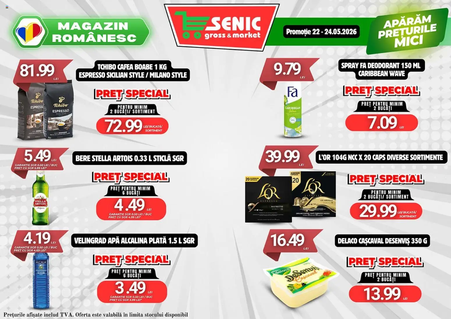 Noul catalog Senic – valabil de la 18.05.2026 | Pagină: 7 | Produse: Delgeç, Light Kedi Konservesi, Cafea, Bere