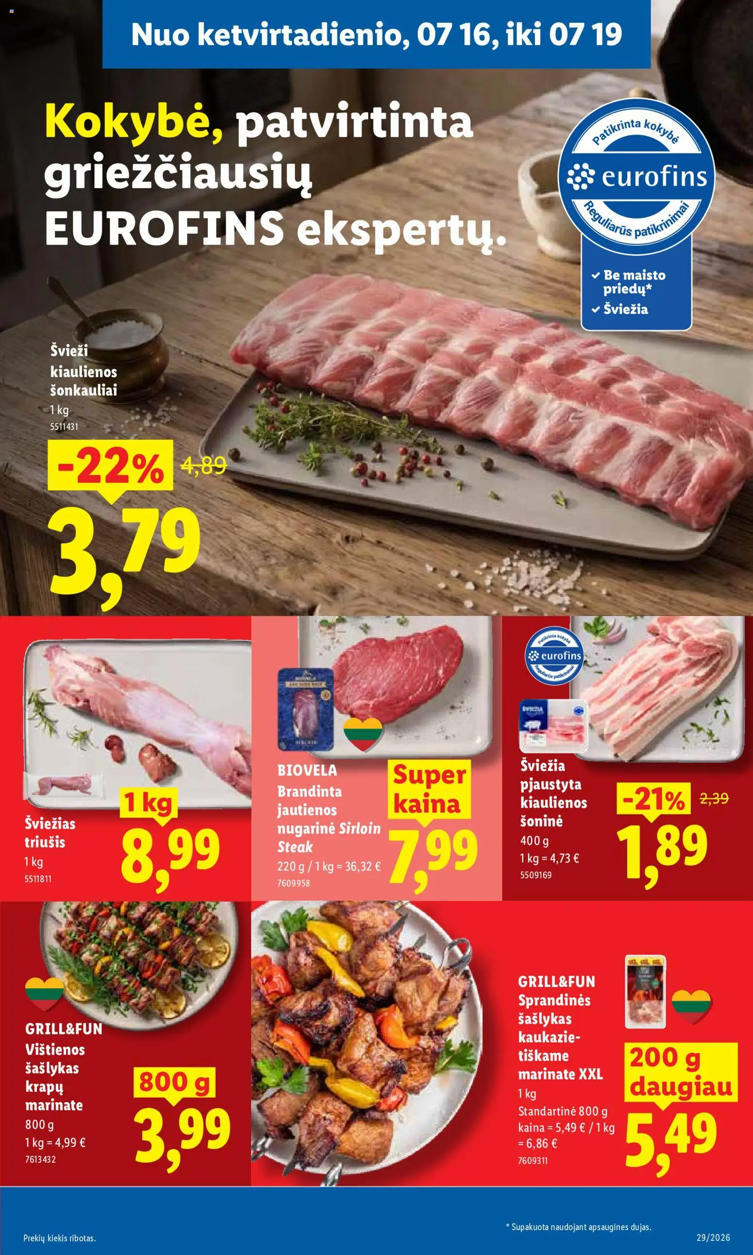 LIDL akcijos nuo 2026.07.13 | Puslapis: 39 | Prekių: Vištienos, Kiaulienos, Jautienos
