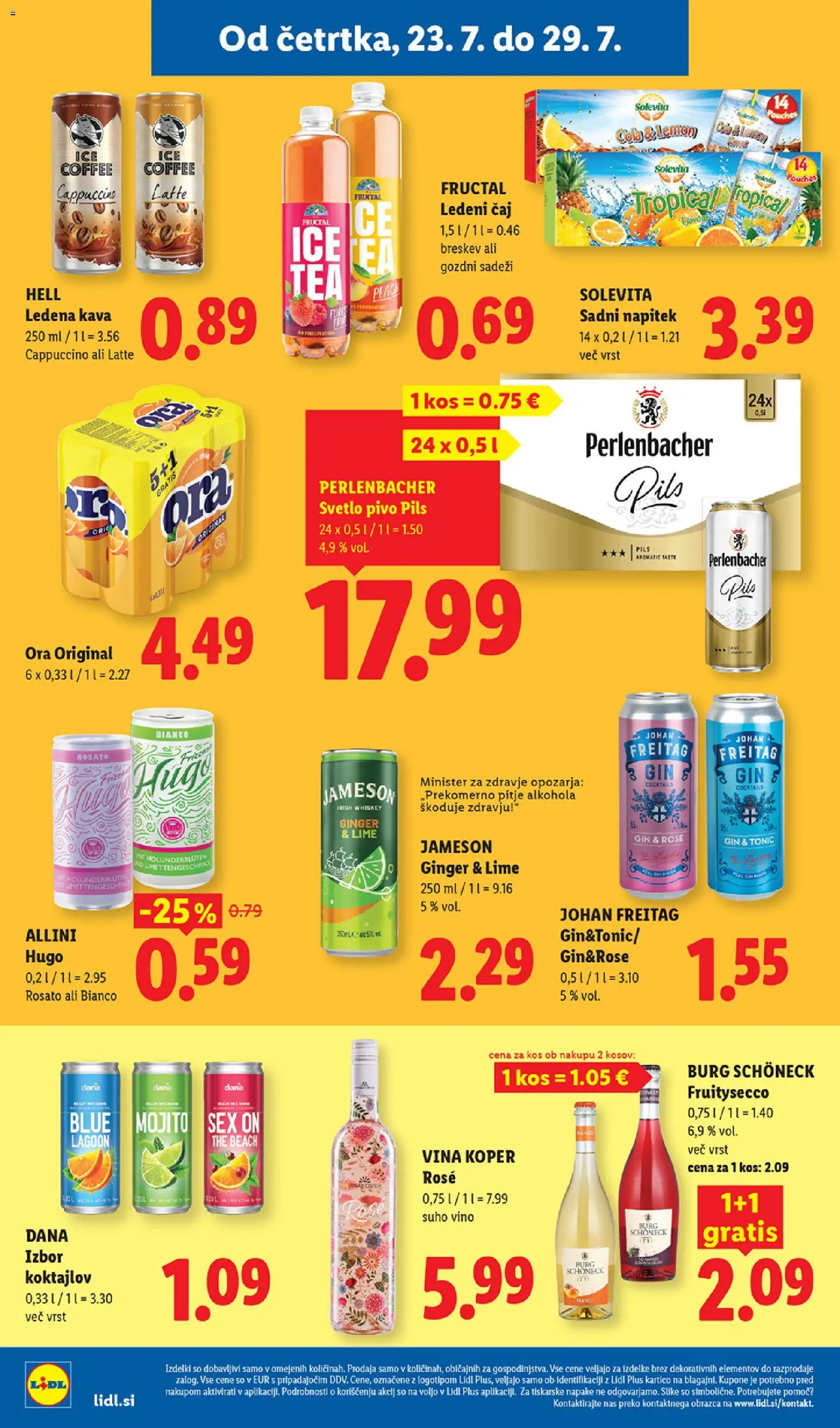Novi Lidl katalog ponudbe – veljaven od 23.07.2026 | Stran: 12 | Izdelki: Kos, Kava, Vino, Gin