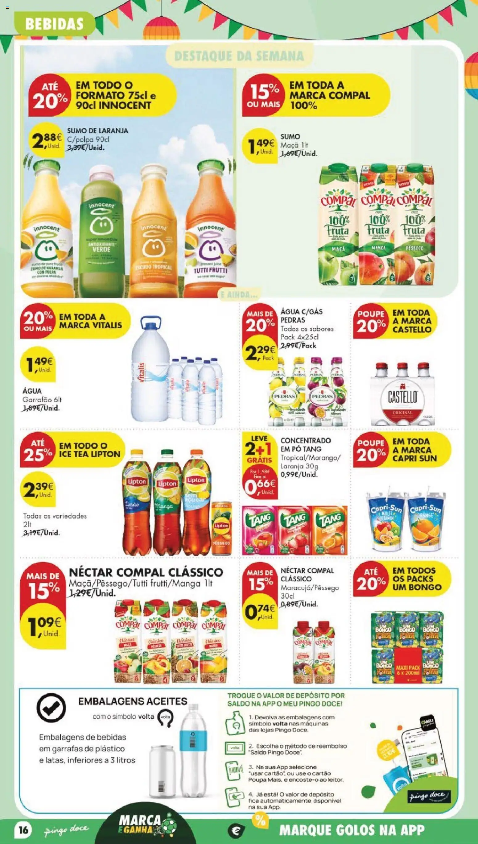Pingo Doce folheto │ válido de 23/06/2026 | Página: 22 | Produtos: Agua, Pó, Maça, Sumo