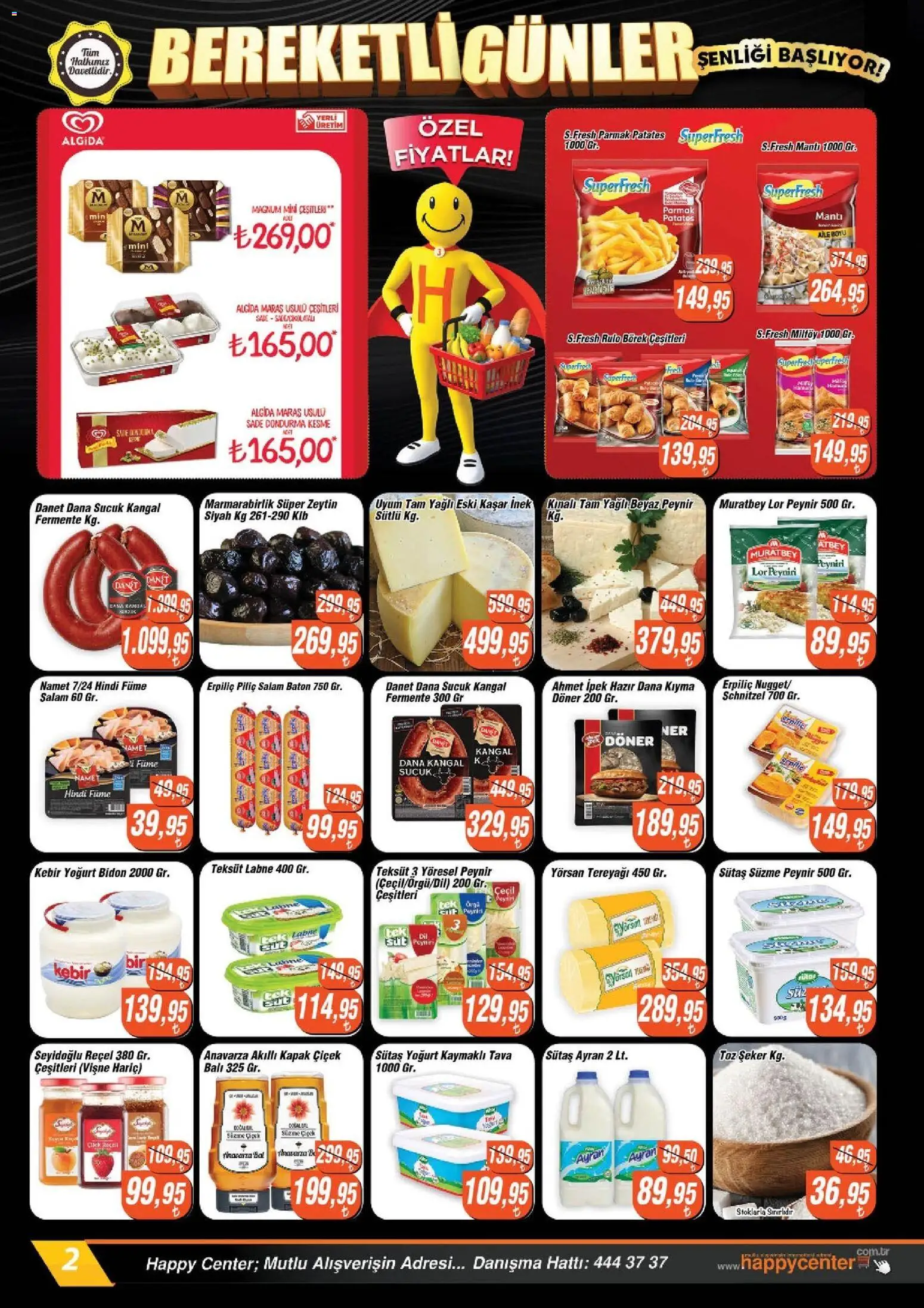 Happy Center Katalog - 24 Haziran 2026 tarihinden itibaren geçerlidir | Sayfa: 2 | Ürünler: Döner, Tereyağı, Salam, Kıyma