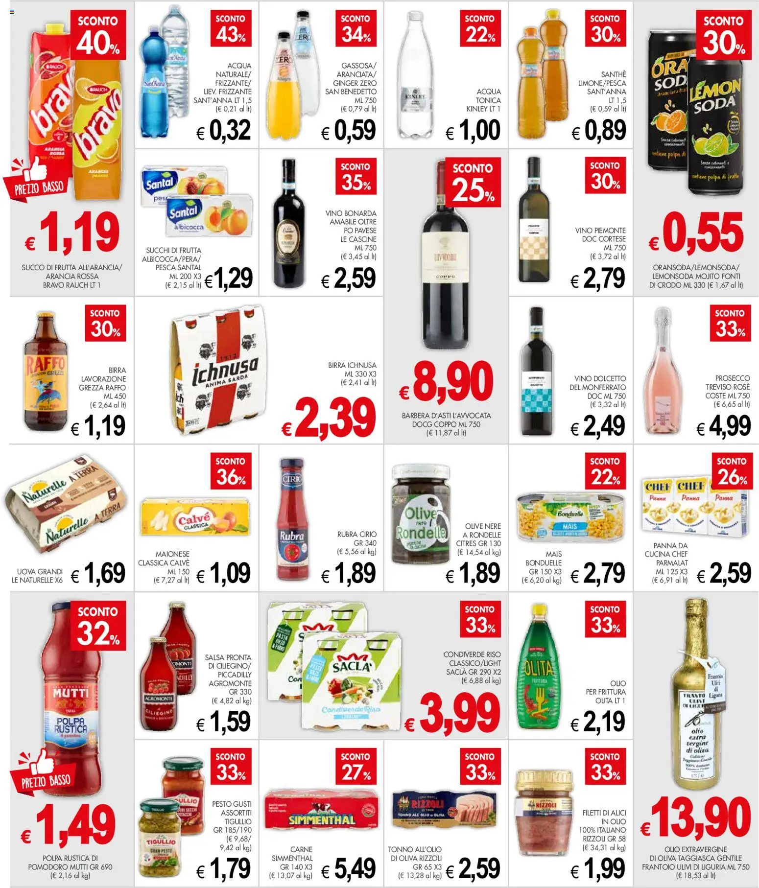 Volantino Presto Fresco del 08.06.2026 | Pagina: 6 | Prodotti: Uova, Birra, Acqua, Succo di frutta
