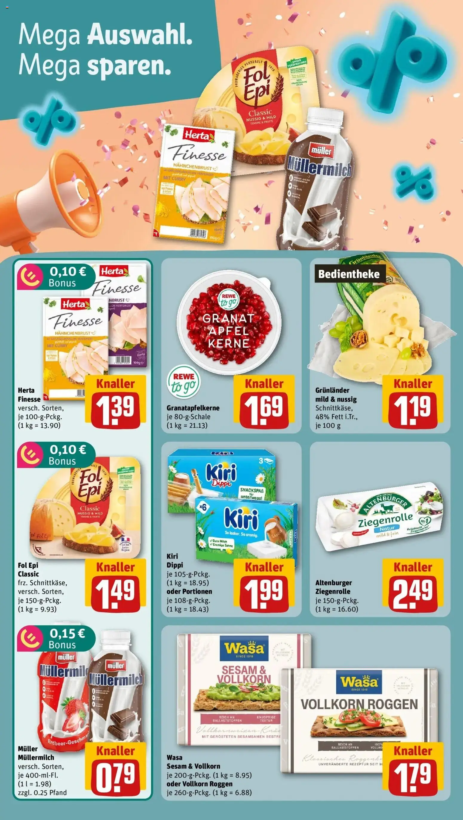 REWE Prospekt ab 21.09.2026 zum Blättern » Angebote | Seite: 6 | Produkte: Milch, Herta finesse, Sesamsamen, Hahnchenbrust