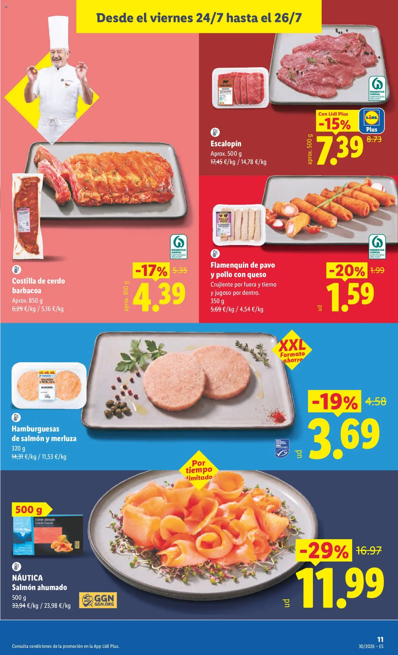 Lidl folleto │ válido desde el 20/07/2026 | Página: 29 | Productos: Salmón, Costilla de cerdo, Barbacoa, Pavo