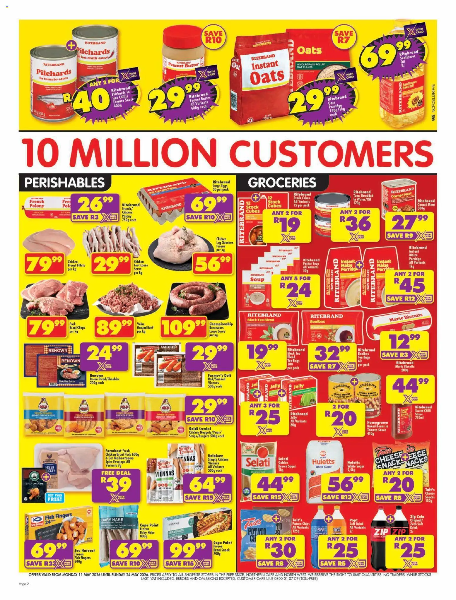 New Shoprite catalogue – valid from 11.05.2026 | Page: 2 | Products: Beans, Oil, Pork, Valve