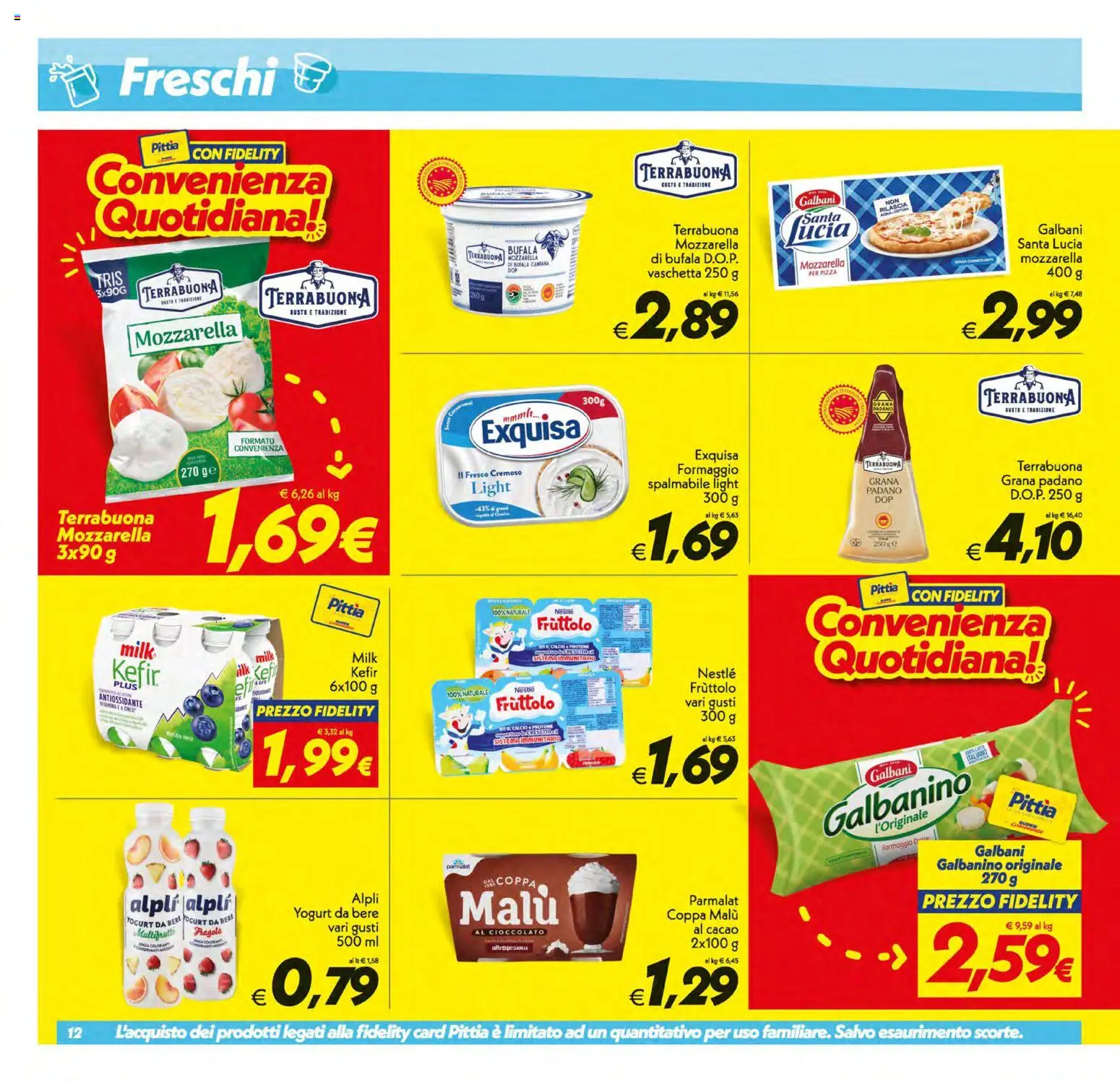 Volantino SuperConveniente del 01/09/2026 | Pagina: 12 | Prodotti: Kefir, Pizza, Mozzarella di bufala, Cacao
