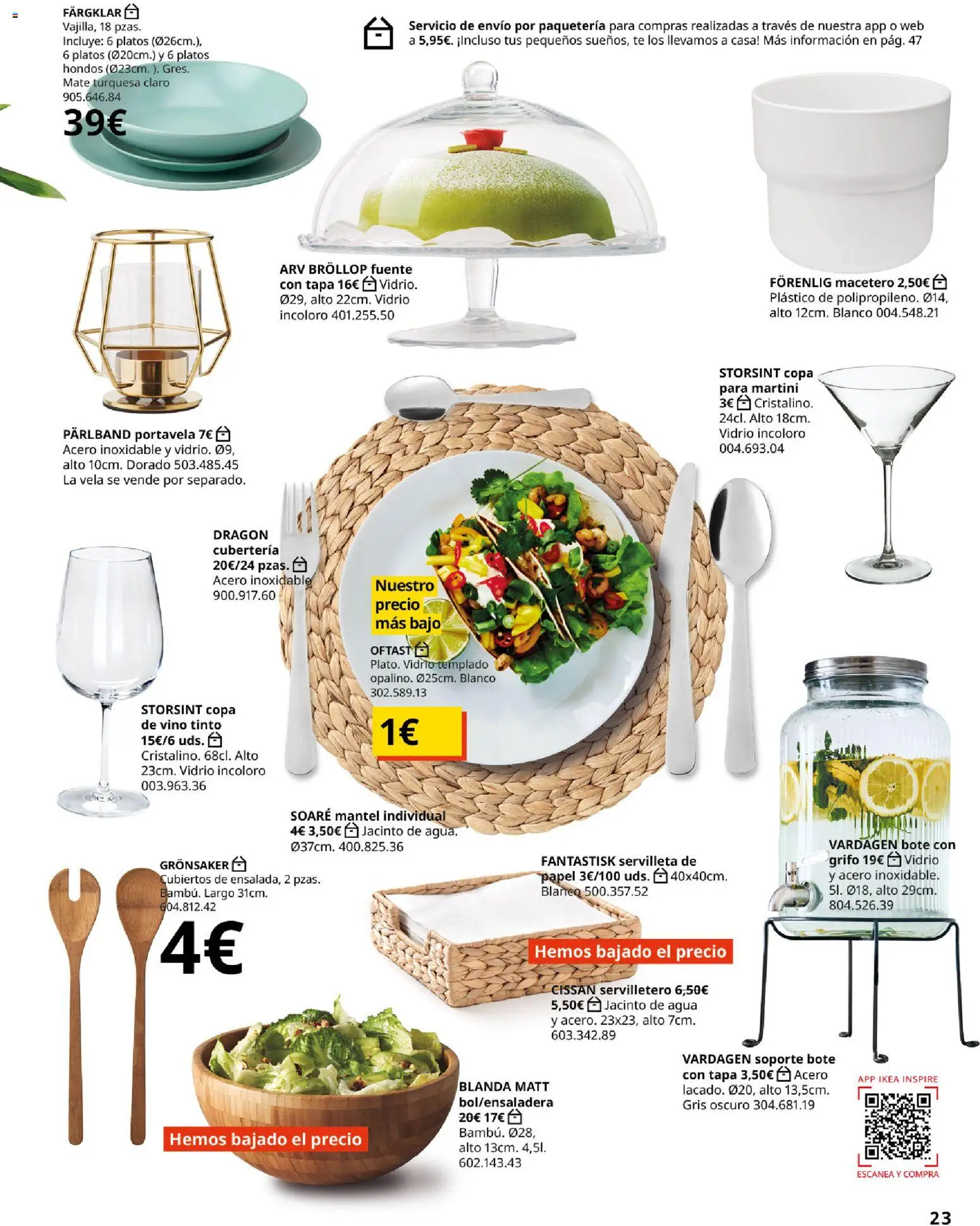 Catálogo IKEA para tu negocio │ válido desde el 01/02/2026 | Página: 23 | Productos: Vino, Té, Cubertería, Agua