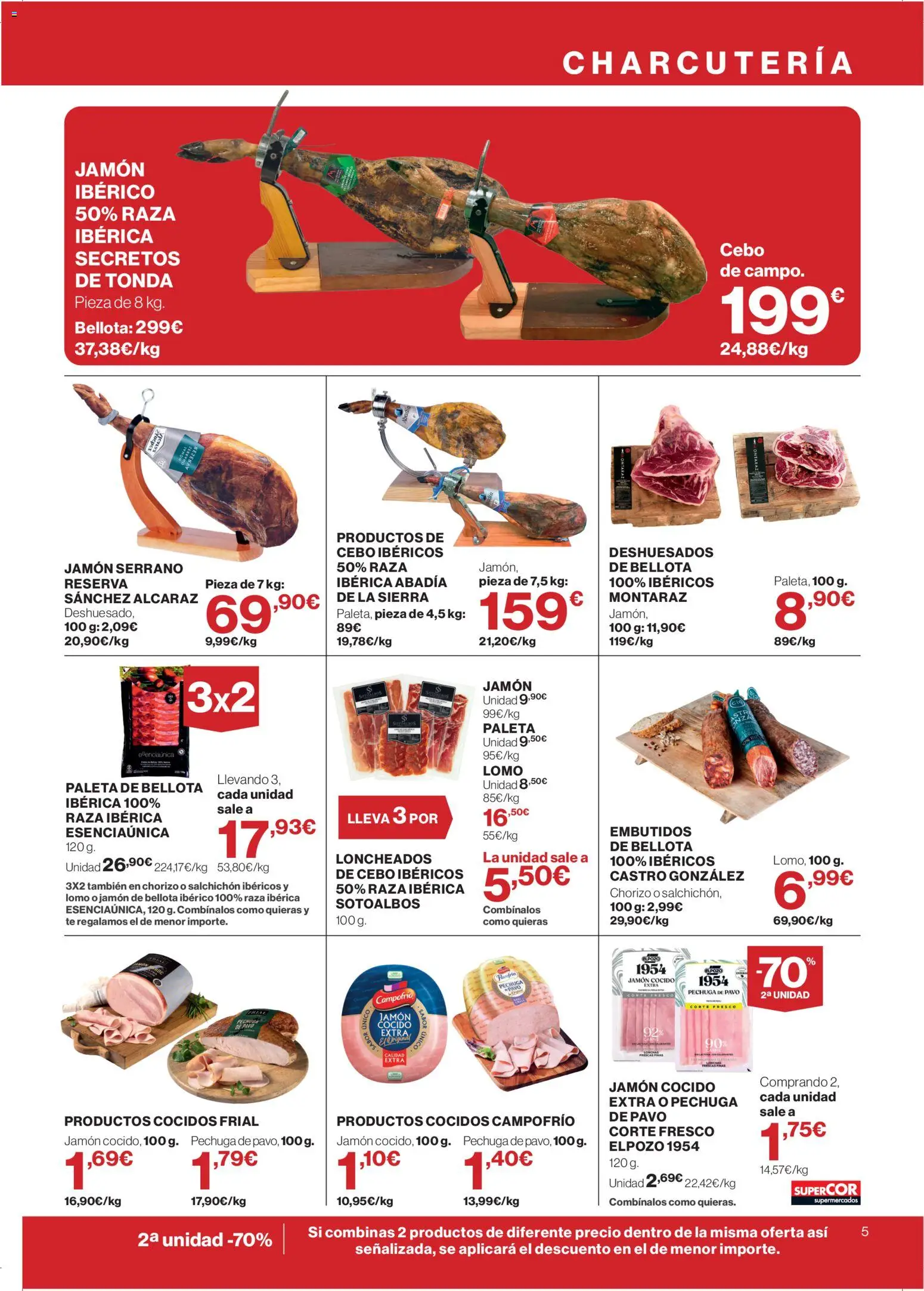Supercor folleto │ válido desde el 04.06.2026 | Página: 5 | Productos: Jamón ibérico, Jamón, Jamón cocido, Té