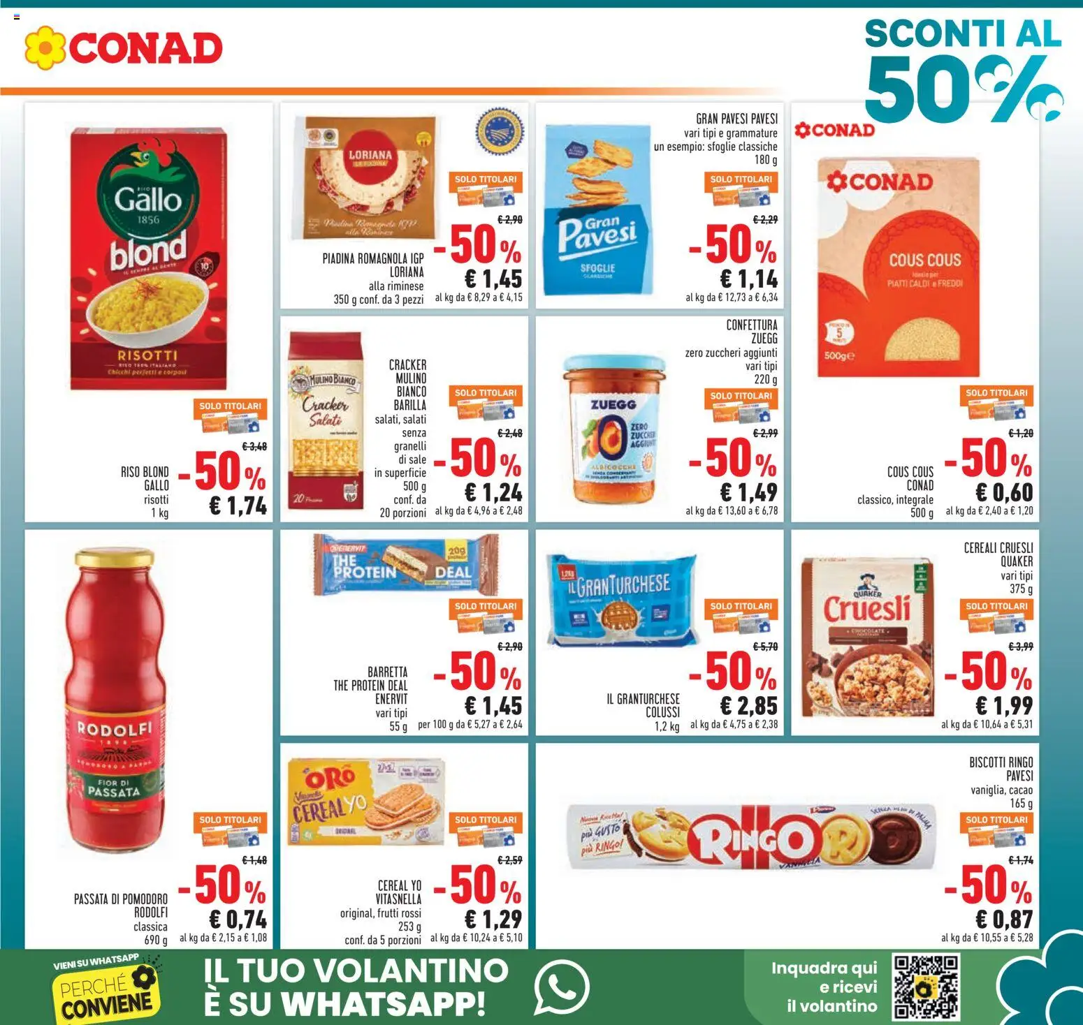 Volantino Conad del 08.04.2026 | Pagina: 3 | Prodotti: Cereali, Pomodoro, Piadina, Barretta