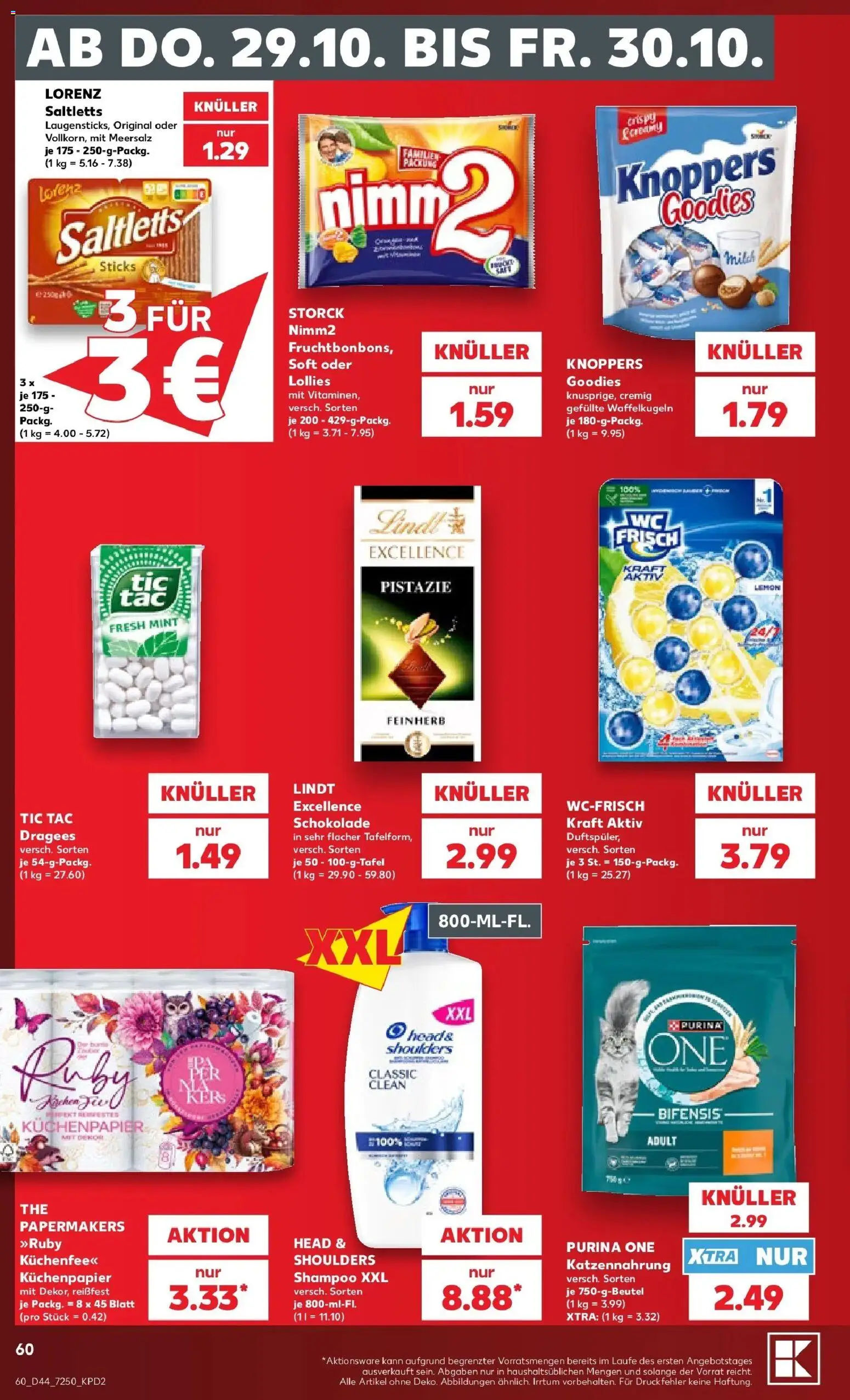 Prospekt Kaufland ab 26.10.2026 » Angebote Online zum Blättern | Seite: 64 | Produkte: Purina one, Milch, Schokolade, Shampoo