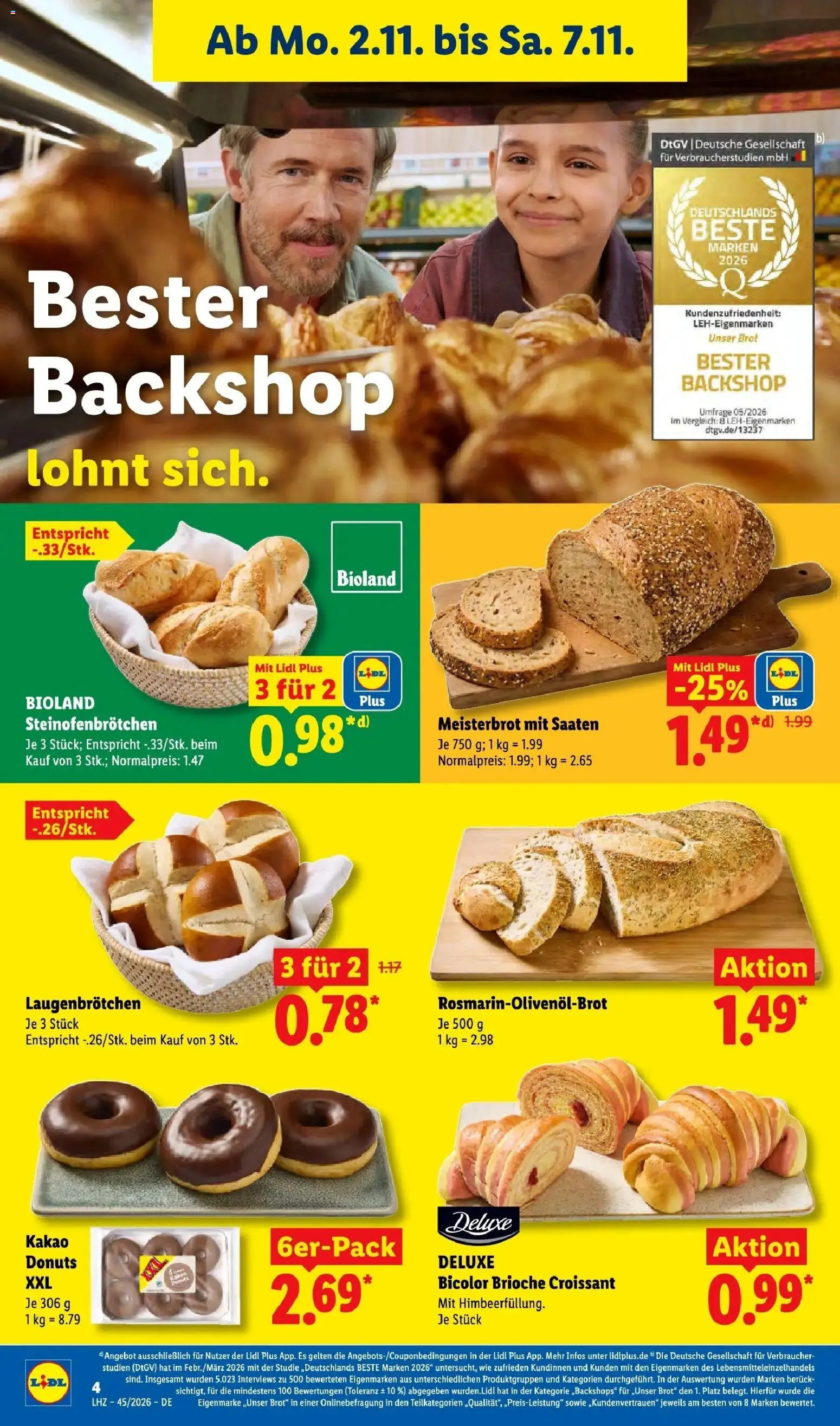 Lidl Prospekt Mahlow (ab 02.11.2026) zum Blättern » Angebote | Seite: 10 | Produkte: Croissant, Donuts, Brot