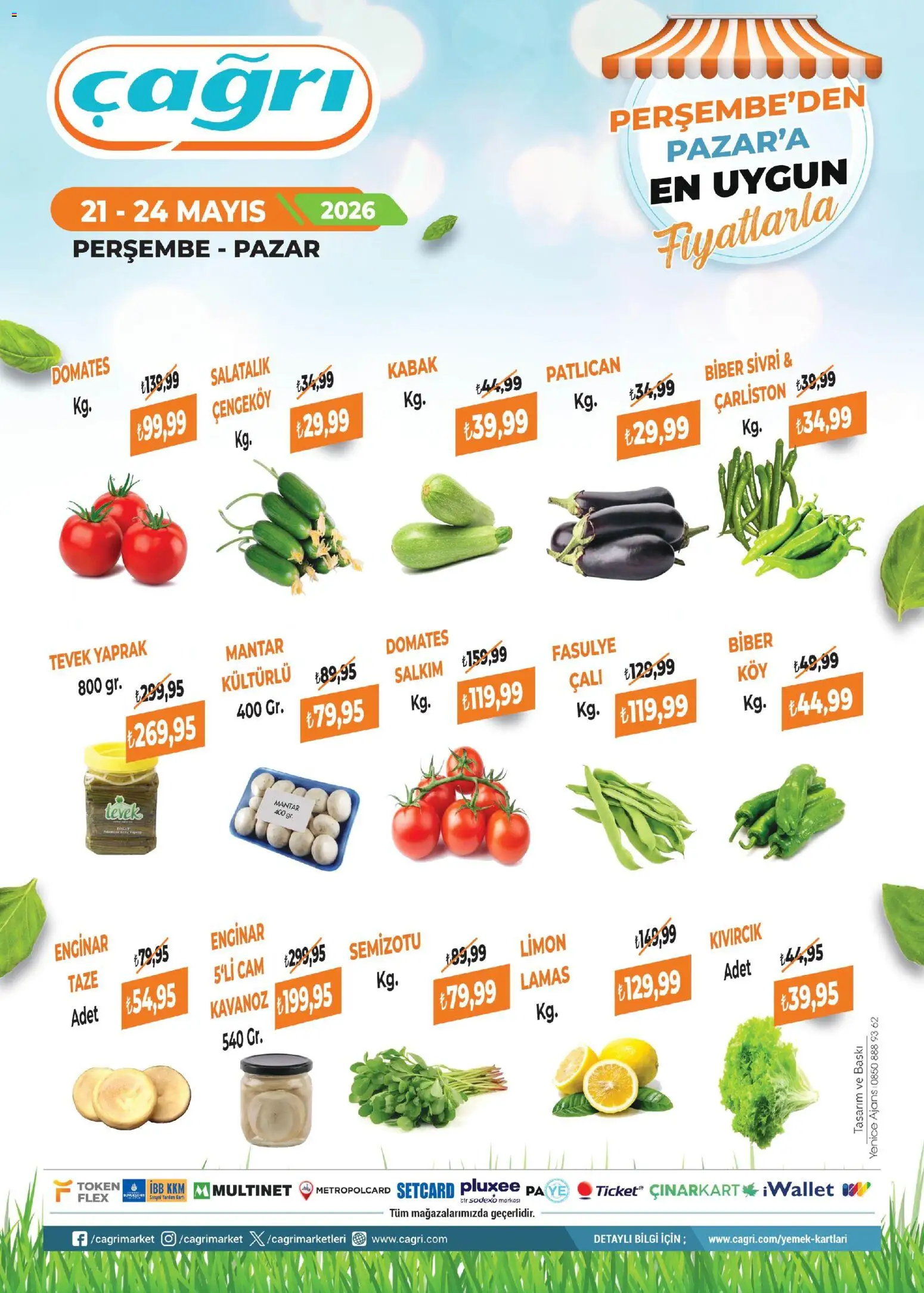 Çağrı Market - Manav Katalog - 21.05.2026 tarihinden itibaren geçerlidir | Sayfa: 2 | Ürünler: Kabak, Salatalık, Limon, Mantar