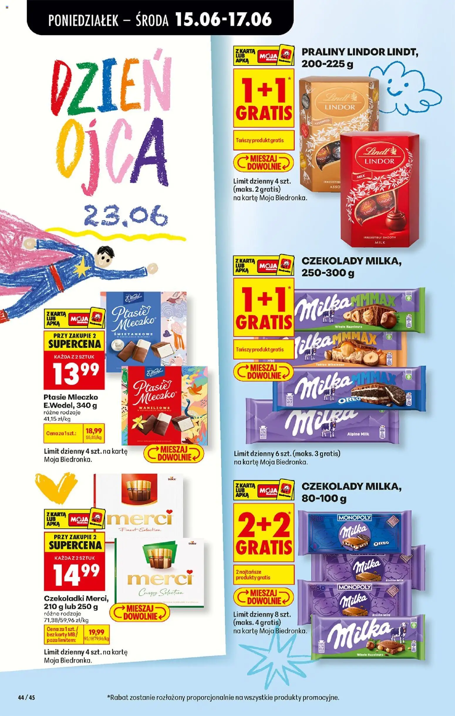 Biedronka gazetka od poniedziałku od 15.06.2026 | Strona: 60 | Produkty: Czekolady, Czekoladki, Merci, Milka