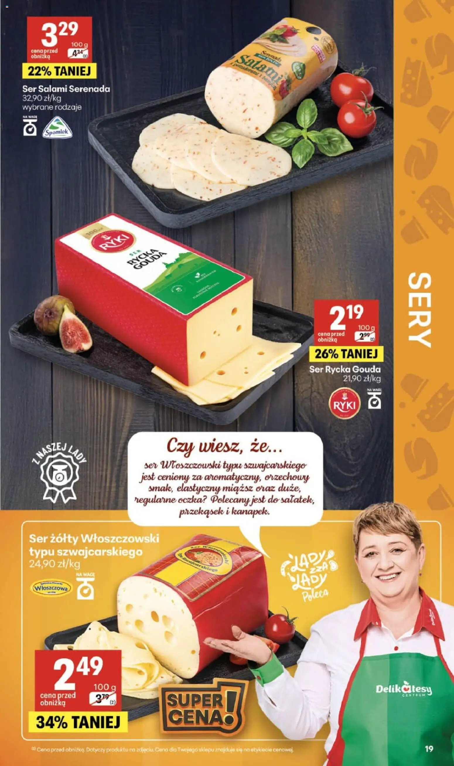 Delikatesy Centrum gazetka - Sklepy Własne od 16.07.2026 | Strona: 19 | Produkty: Ser żółty, Sery, Ser, Salami