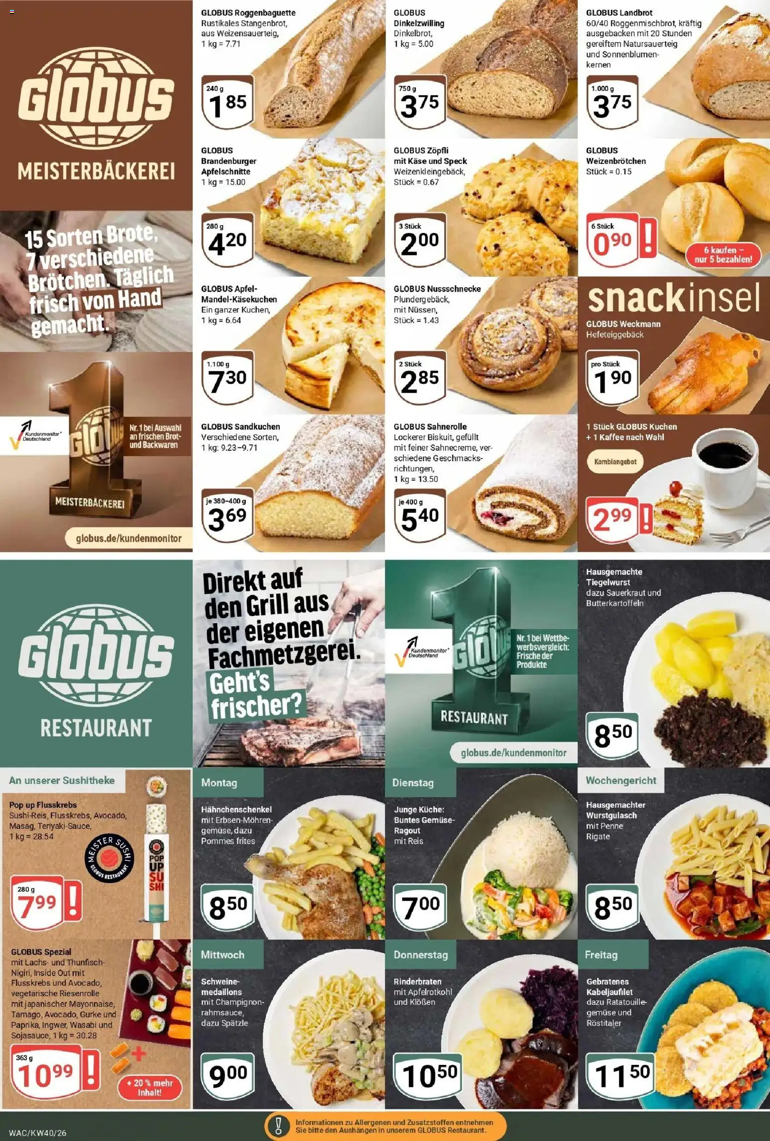 Globus Prospekt Markkleeberg (ab 28.09.2026) » Angebote online | Seite: 9 | Produkte: Rinderbraten, Hahnchenschenkel, Käse, Pommes
