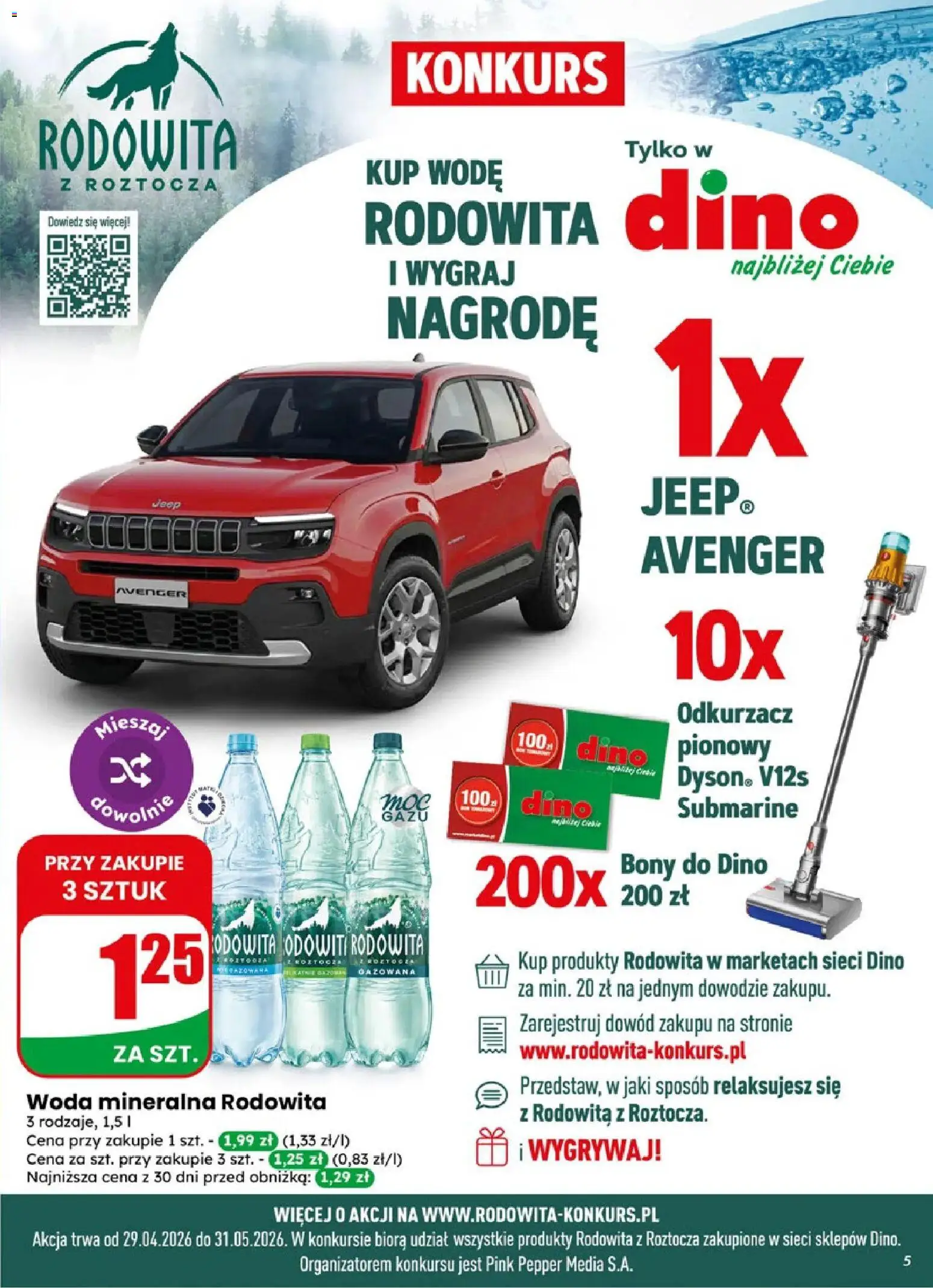 Dino gazetka od 06.05.2026 | Strona: 5 | Produkty: Odkurzacz, Cleaner, Odkurzacz pionowy, Woda