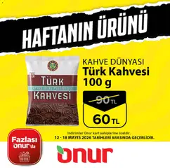 12.05.2026 tarihinden itibaren geçerli olan Onur Market kataloğu önizlemesi