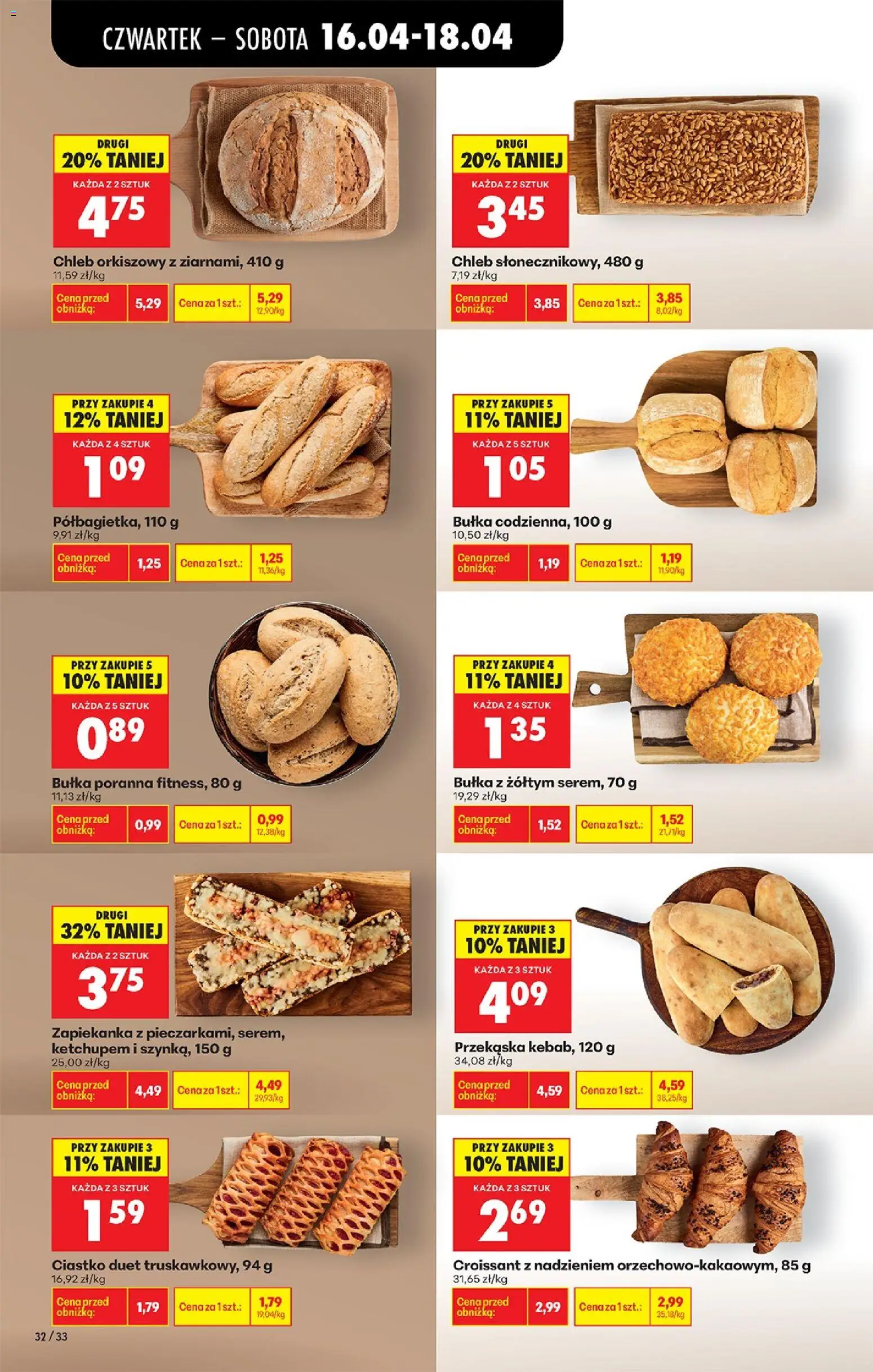 Biedronka gazetka od czwartku od 16.04.2026 | Strona: 44 | Produkty: Zapiekanka, Bułka, Chleb