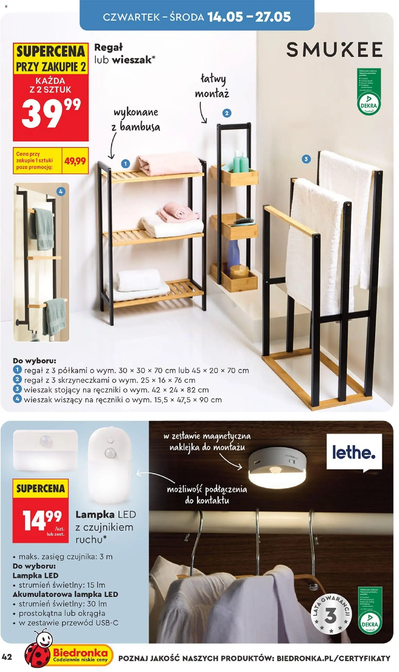 Biedronka Polsko leták - Hity i inspiracje od 09.05.2026 | Strana: 44 | Produkty: Regál, LED