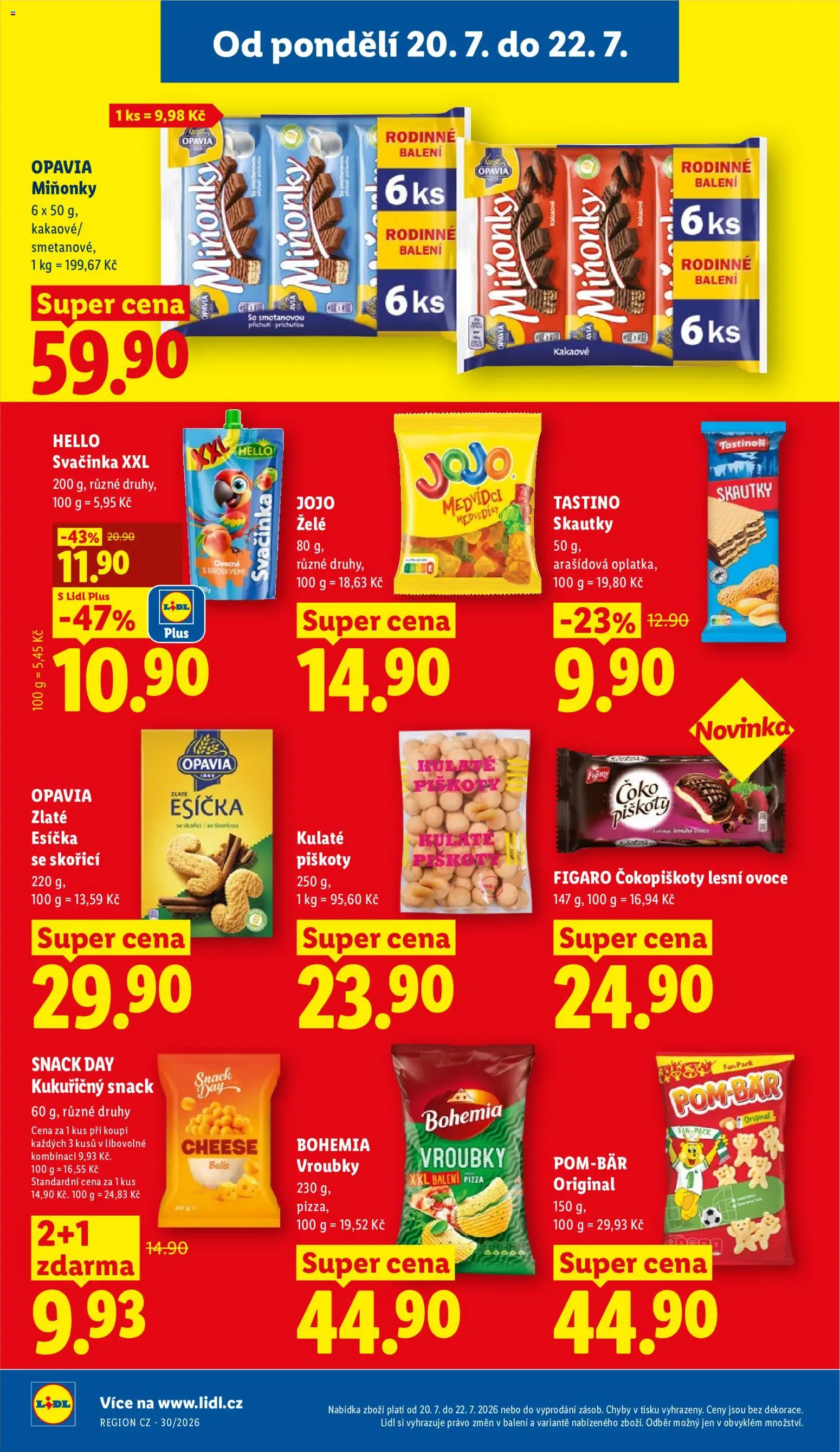 Lidl leták od 20.07.2026 | Strana: 18 | Produkty: Ovoce, Pizza, Piškoty, Esíčka