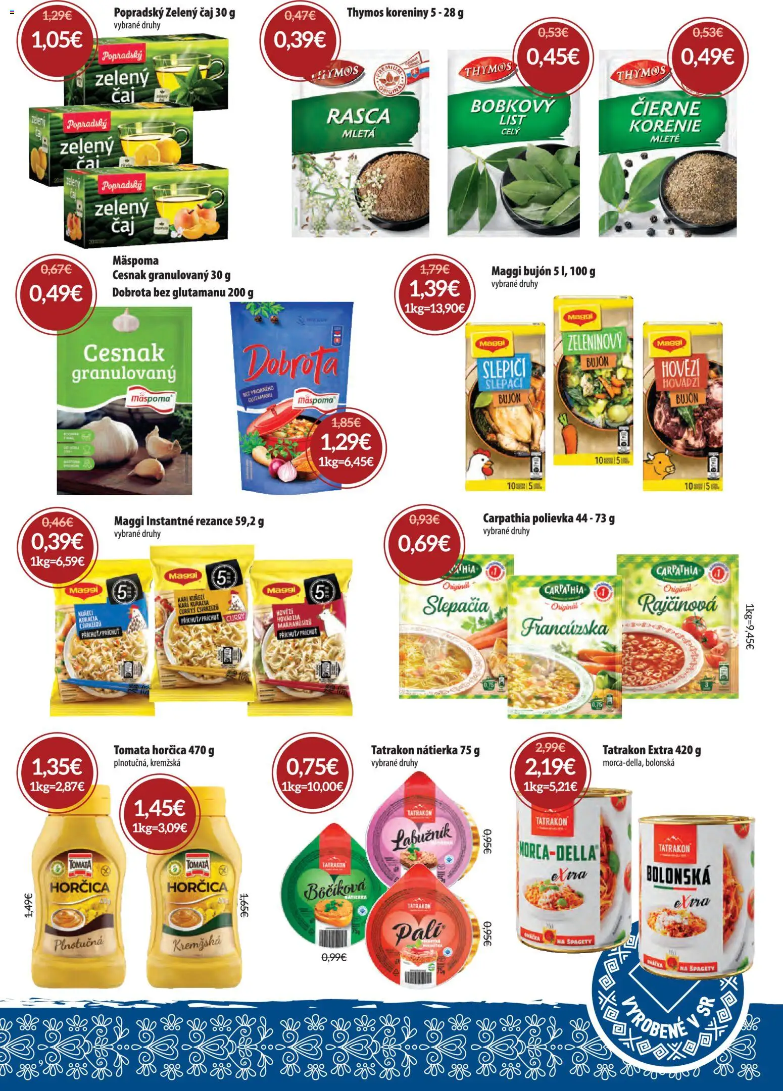 Nové Nitrazdroj akcie – leták je platný od 07.05.2026 | Strana: 9 | Produkty: Čaj, Cesnak, Rezance, Špagety