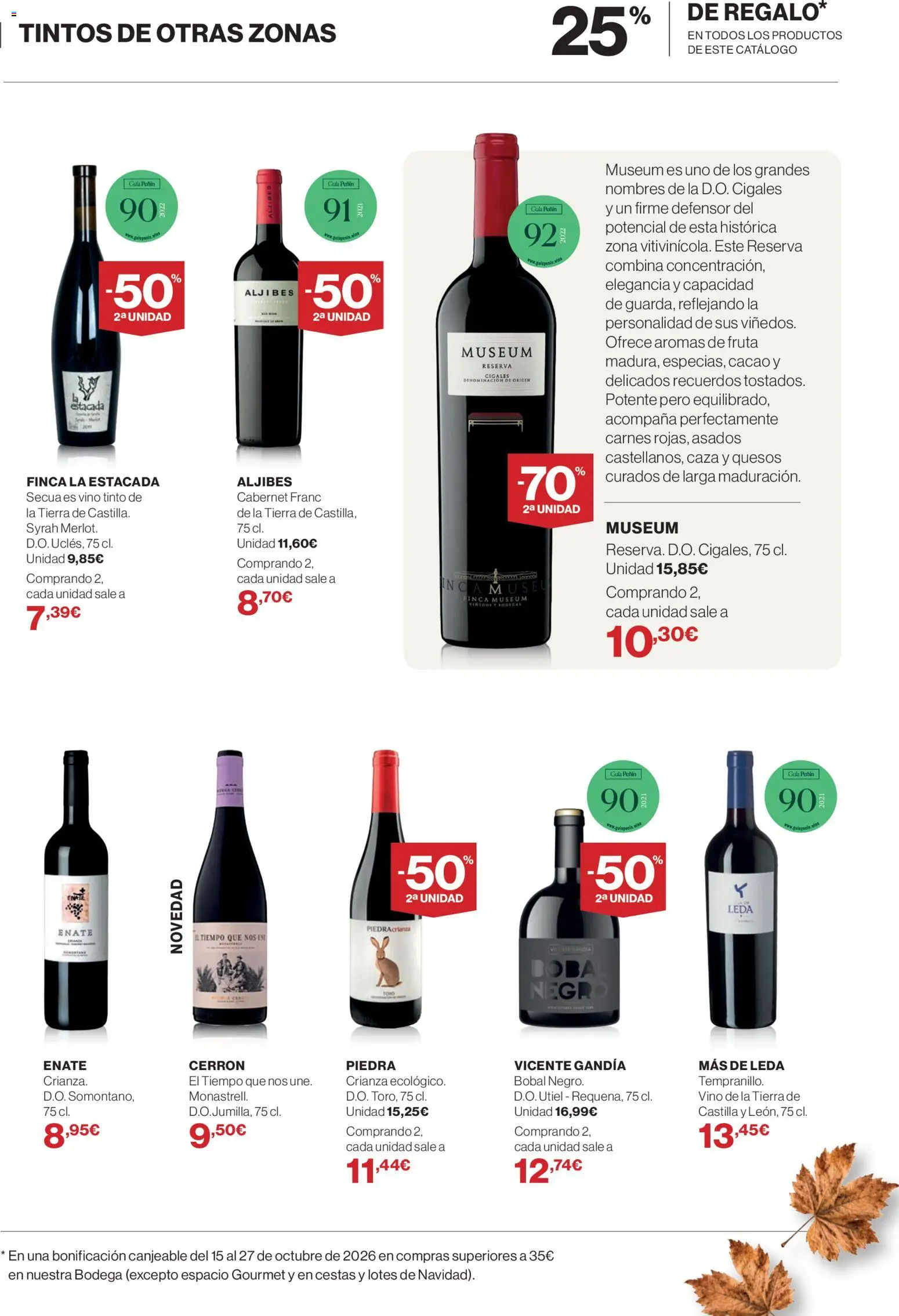 Hipercor - Bodega octubre 26 │ válido desde el 01/10/2026 | Página: 15 | Productos: Fruta, Vino tinto, Tierra, Cacao