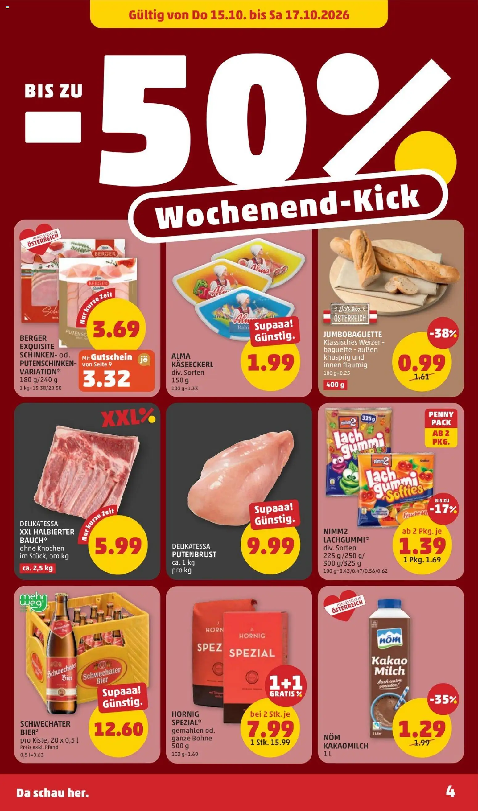 Penny Markt Flugblatt gültig ab 15.10.2026 | Seite: 6 | Produkte: Putenbrust, Baguette, Bohne, Bier