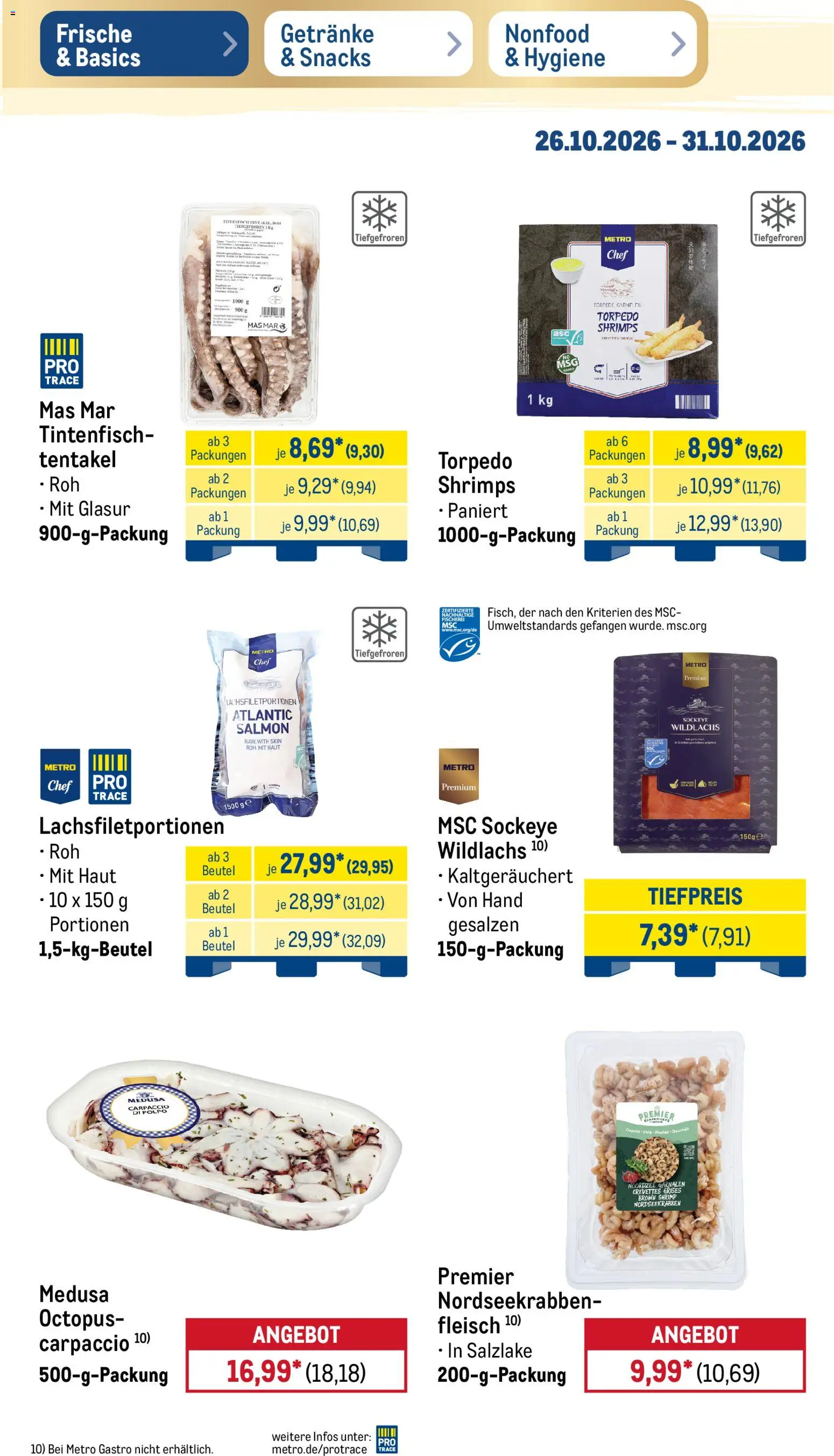 Metro Prospekt – gültig ab 26.10.2026 | Seite: 7 | Produkte: Tintenfisch, Fleisch