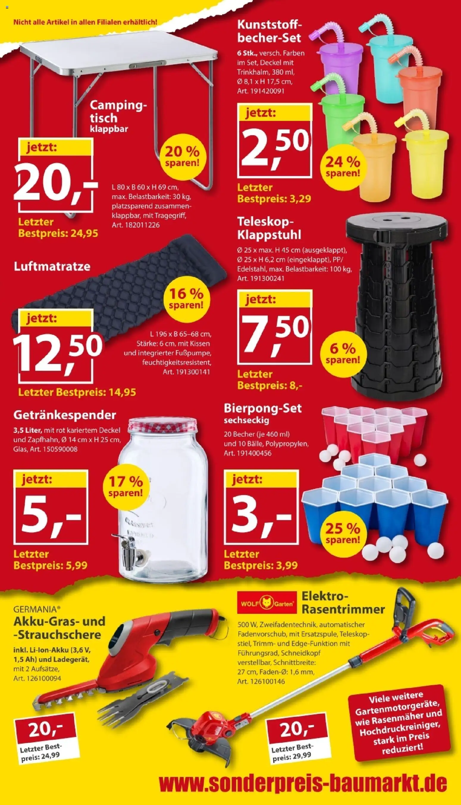 Sonderpreis Baumarkt Prospekt – gültig ab 01.08.2026 | Seite: 11 | Produkte: Rasenmäher, Kissen, Tisch