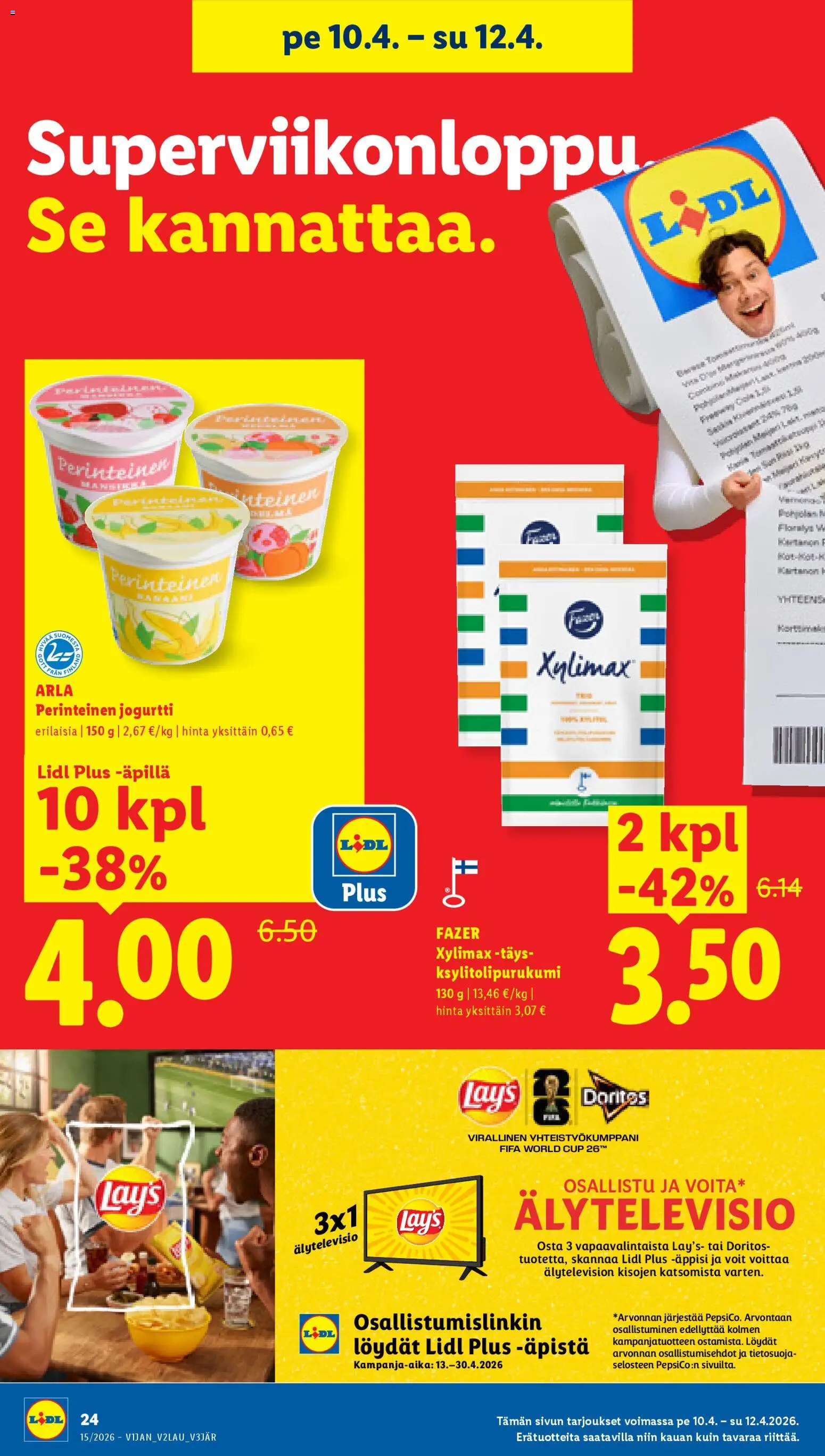 Lidl tarjoukset - Rovaniemi – voimassa 09/04/2026 alkaen | Sivu: 32 | Tuotteet: Älytelevisio, Jogurtti