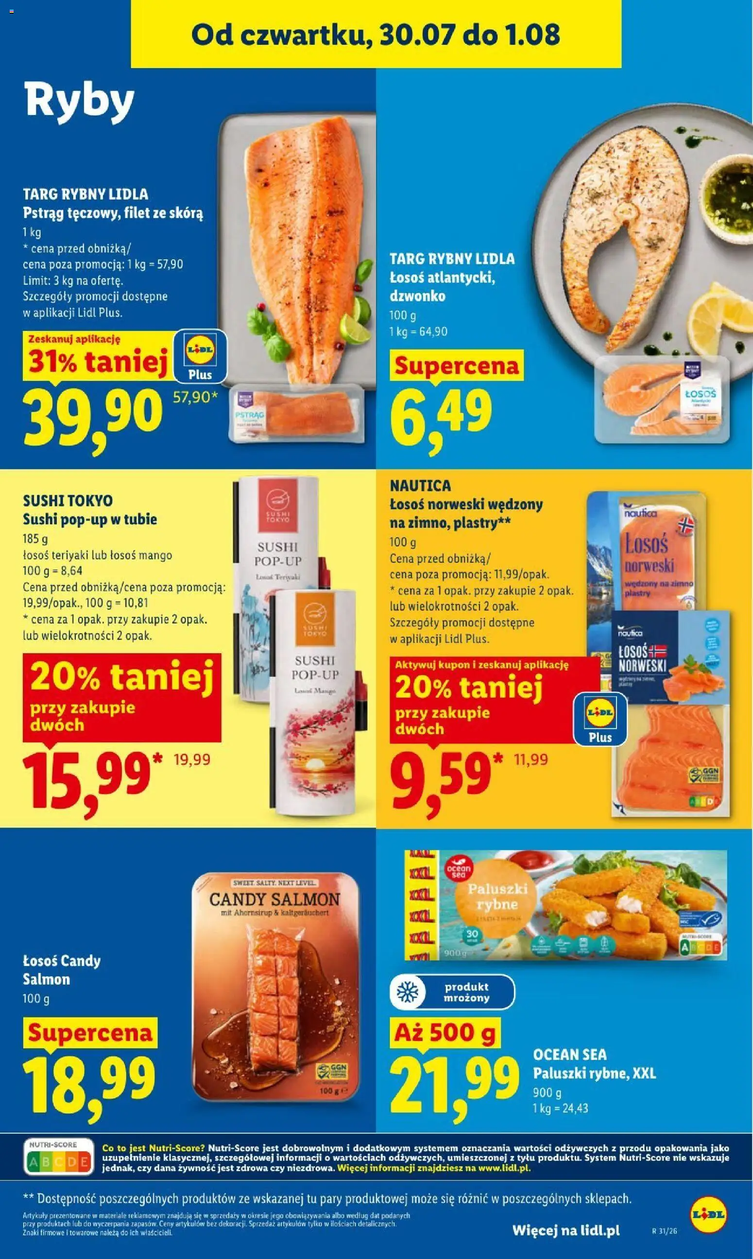 Lidl gazetka od 30.07.2026 | Strona: 67 | Produkty: Mango, Pstrąg, Paluszki, Ryby