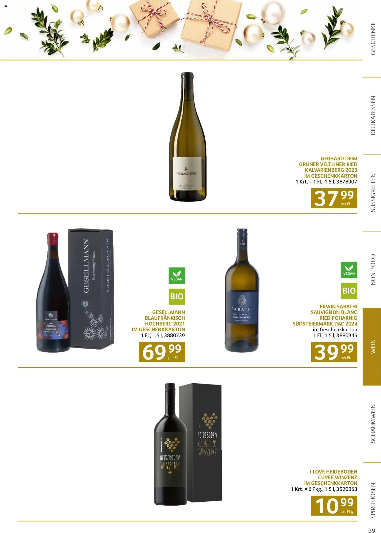 Transgourmet Christmas gültig ab 12.10.2026 | Seite: 39 | Produkte: Süßigkeiten, Wein