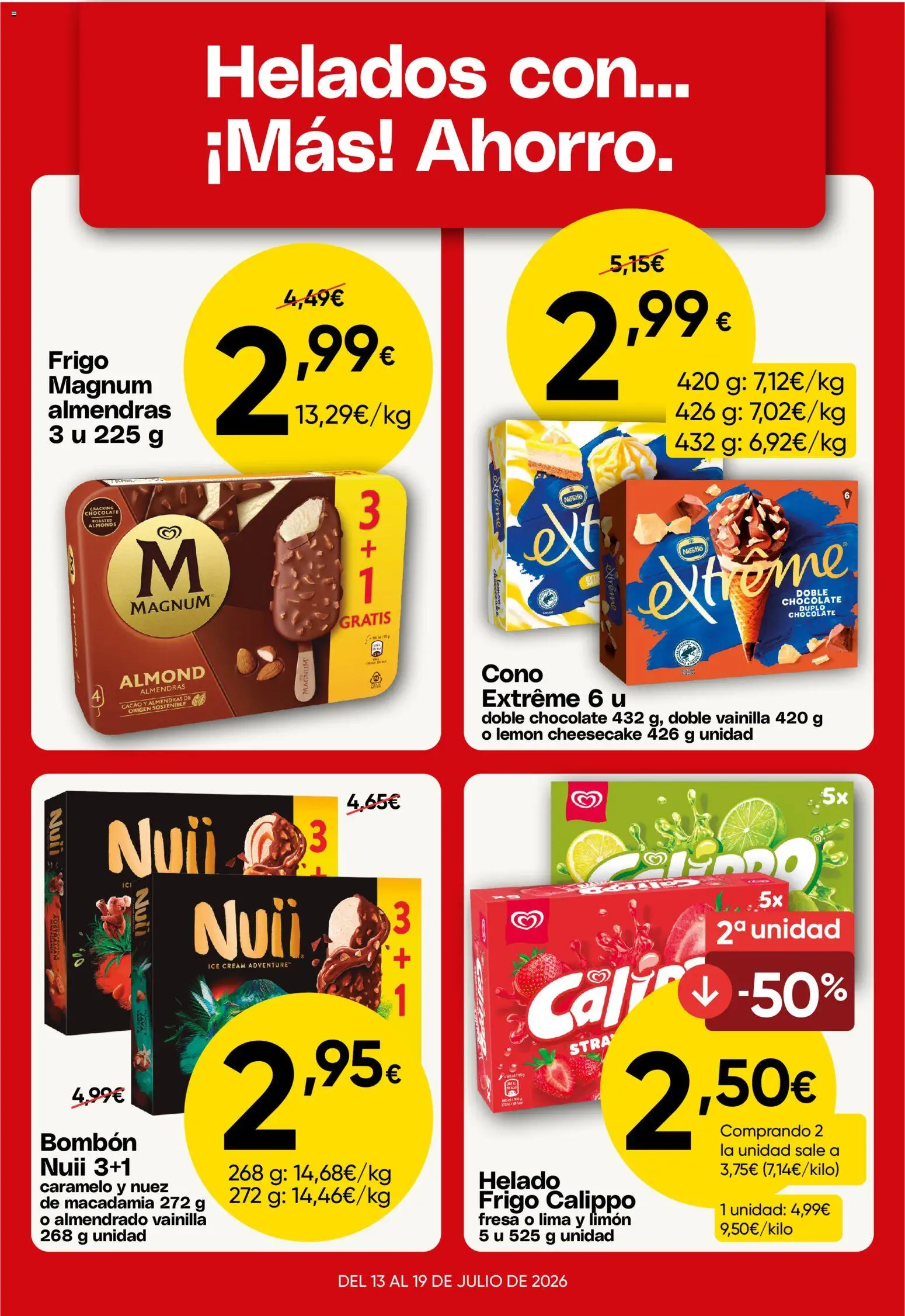 Froiz Oferta semanal │ válido desde el 13/07/2026 | Página: 4 | Productos: Lima, Chocolate, Helado, Φρυγανιές σικάλεως