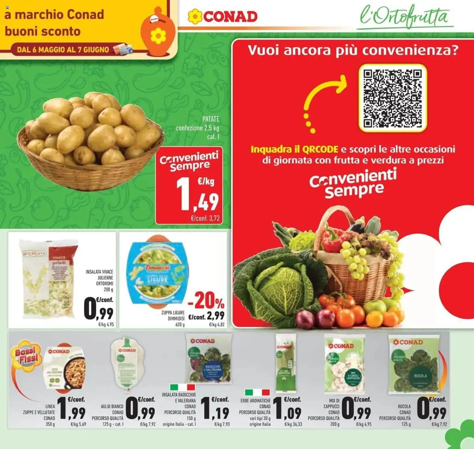 Volantino Conad del 05.05.2026 | Pagina: 11 | Prodotti: Rucola, Patate, Frutta, Aglio