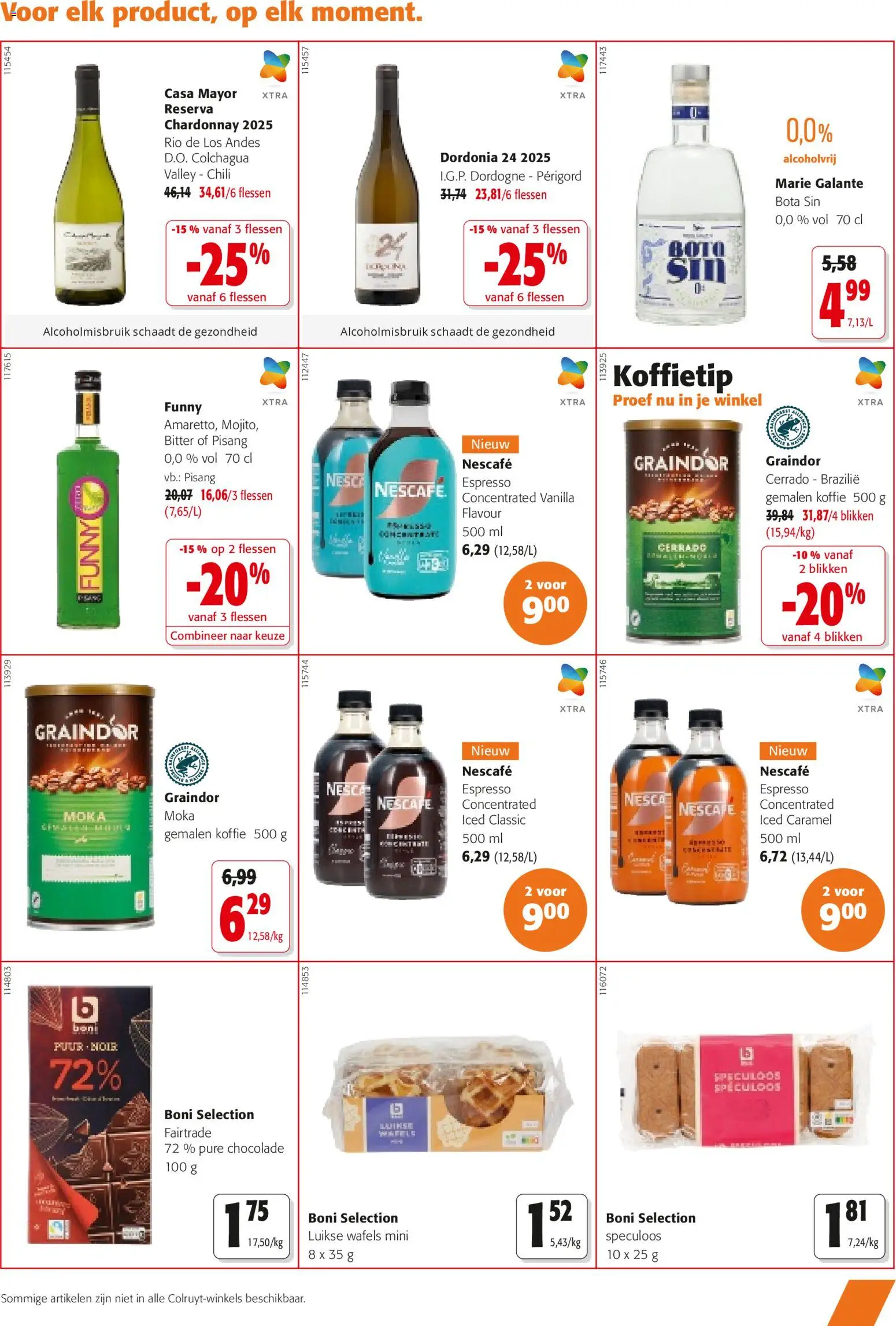 {H1} | Pagina: 5 | Producten: Csirkecombfile, Nescafe, Koffie, Chocolade