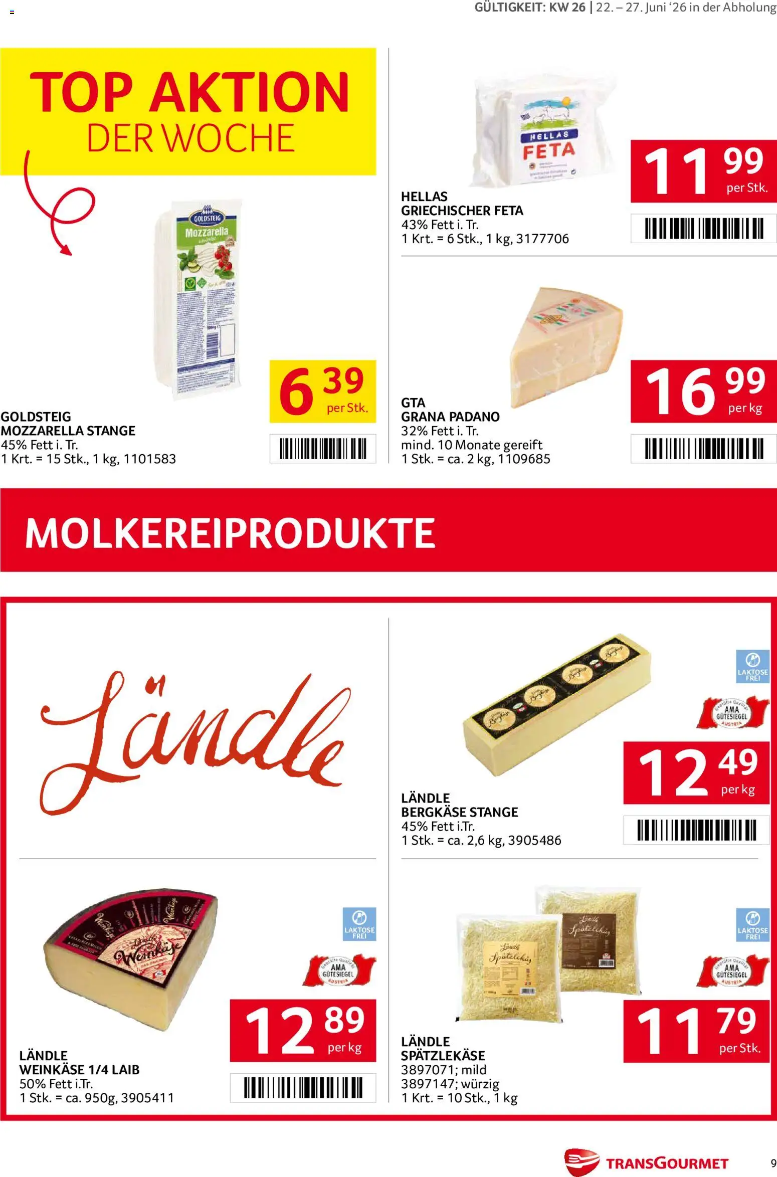 Transgourmet Flugblatt gültig ab 22.06.2026 | Seite: 9