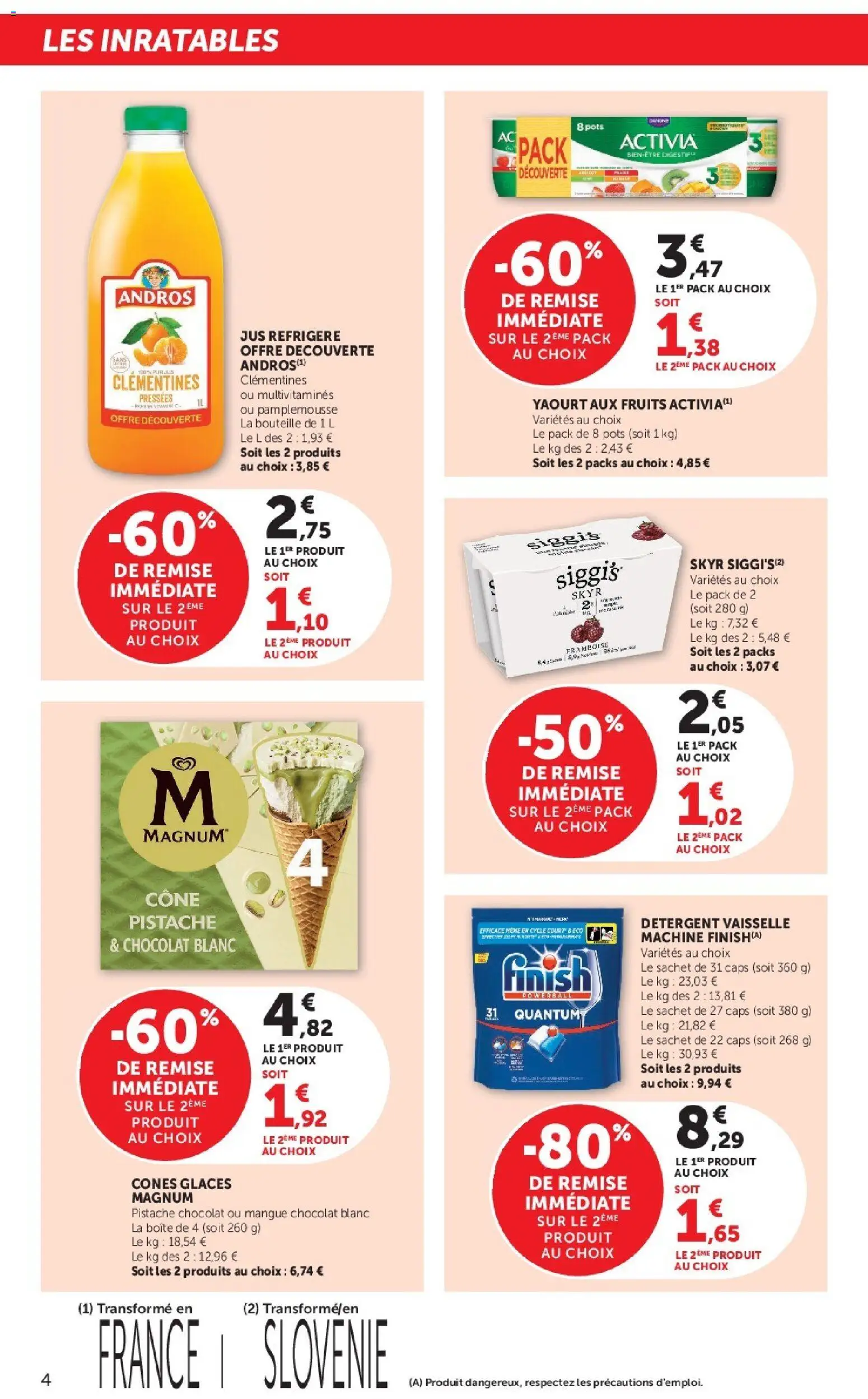 {H1} | Page: 4 | Produits: Glaces, Mangue, Cônes, Chocolat