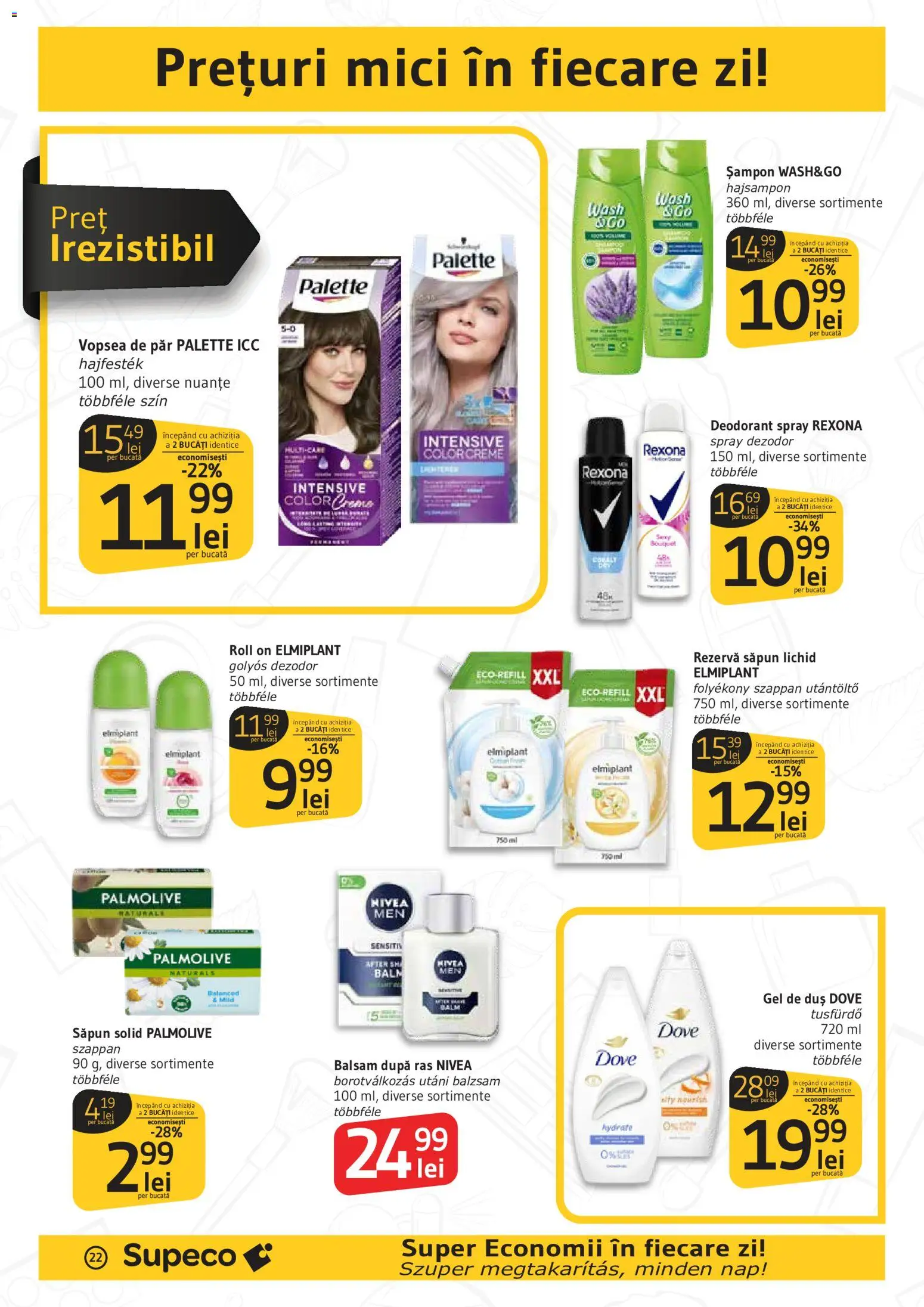 Noul catalog Supeco – valabil de la 14.05.2026 | Pagină: 22 | Produse: Săpun solid, Vopsea, Gel de duș, Rezervă săpun