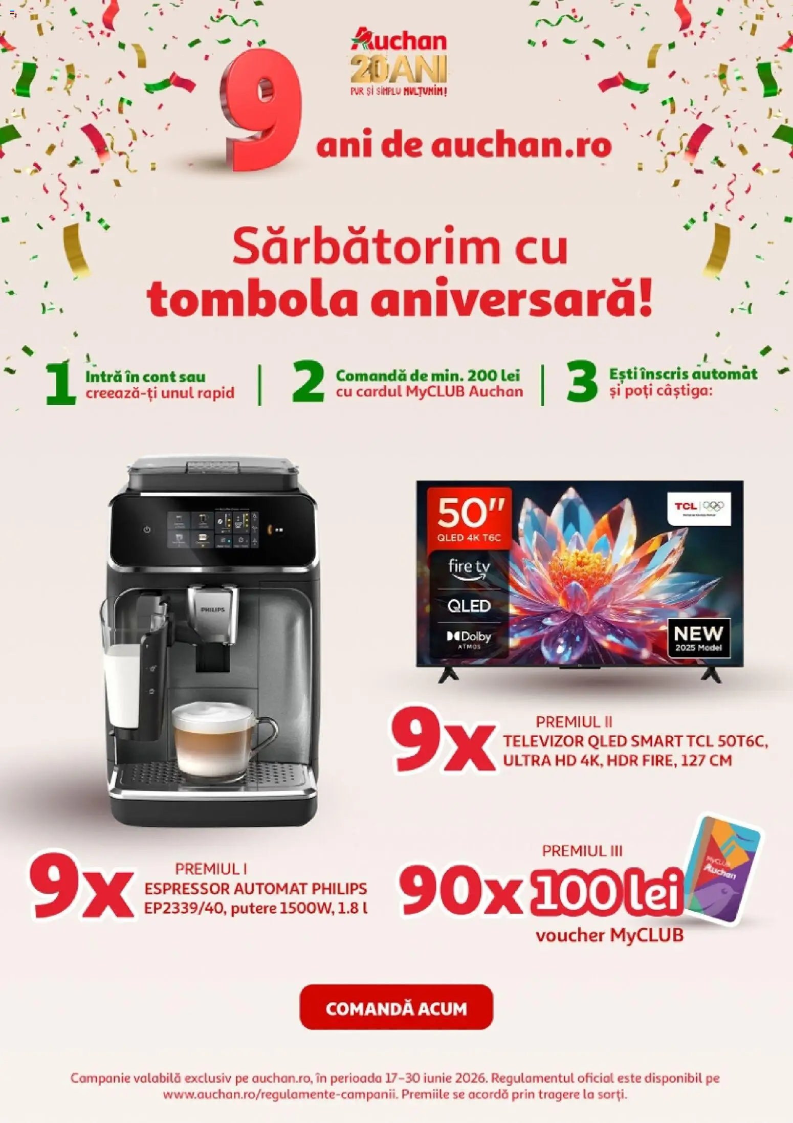 Noul catalog Auchan – valabil de la 17.06.2026 | Pagină: 34 | Produse: Espressor, Enginar, Televizor