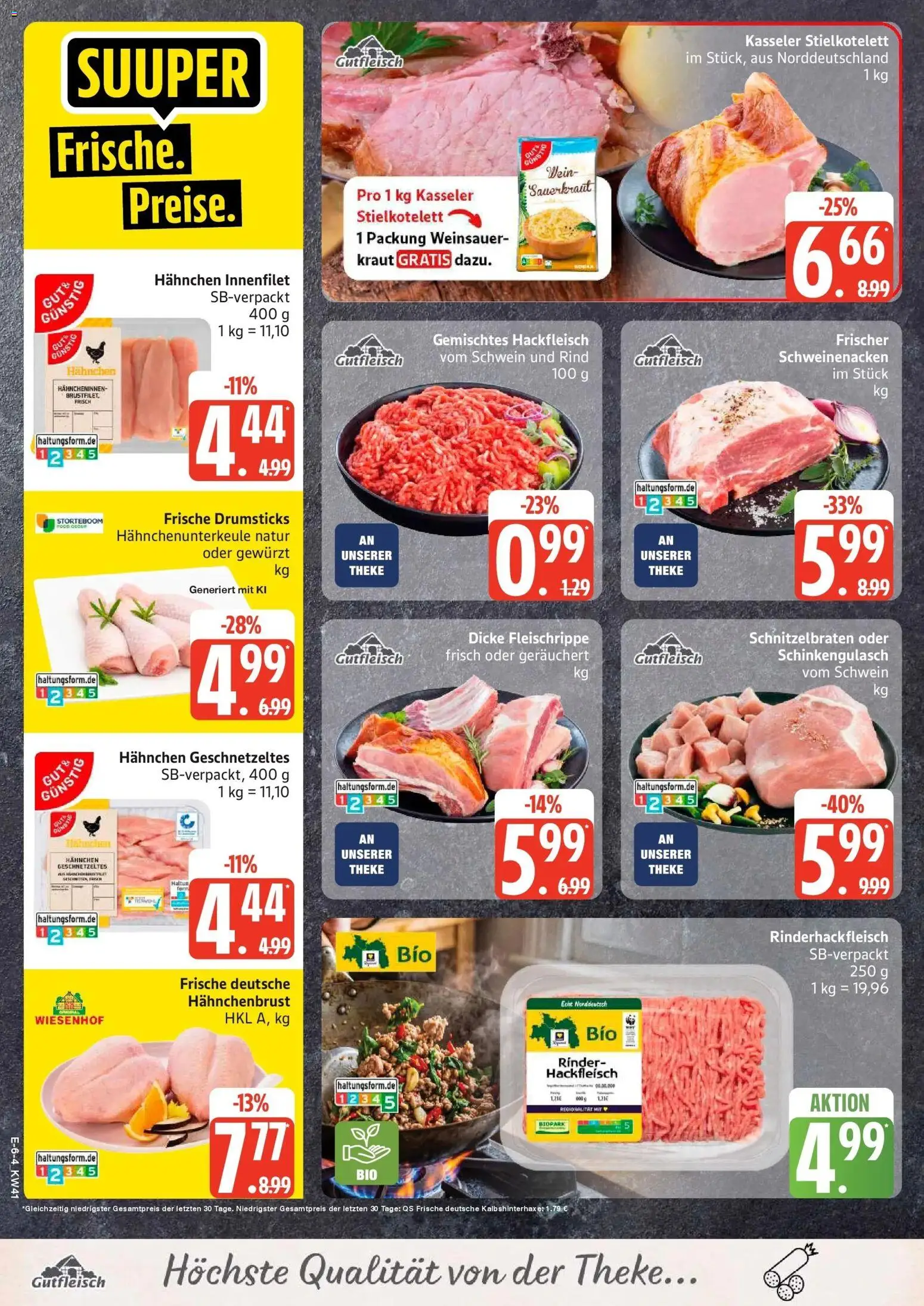 E center Prospekt Stralsund (ab 05.10.2026) zum Blättern | Seite: 7 | Produkte: Theke, Schweinenacken, Kraut, Hackfleisch