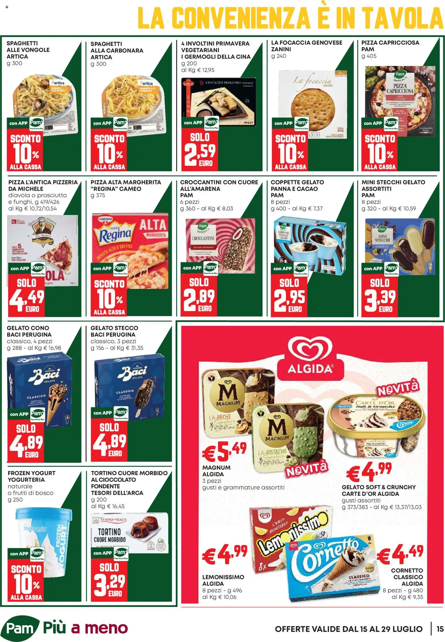 Volantino PAM del 16/07/2026 | Pagina: 15 | Prodotti: Yogurt, Cioccolato, Gelato, Cacao