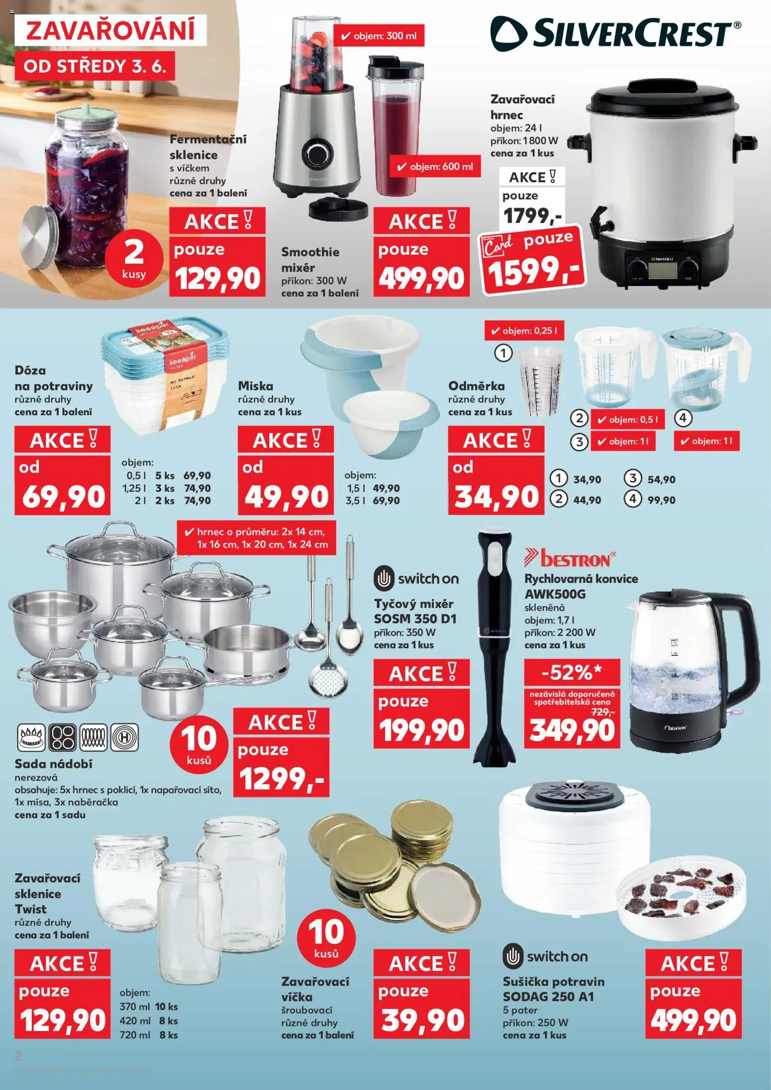 Kaufland leták - Ostrava od 03.06.2026 | Strana: 2 | Produkty: Sušička, Switch On, Zavařovací hrnec, Dóza na potraviny