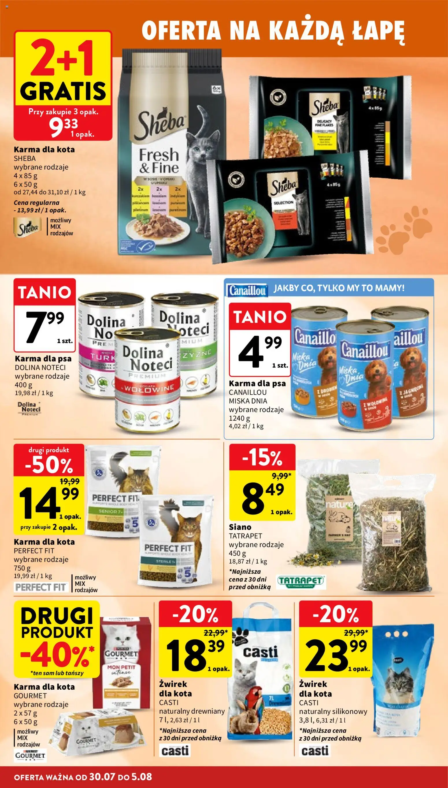 Intermarche gazetka od 30.07.2026 | Strona: 36 | Produkty: Sheba, Perfect Fit, Karma, Dolina noteci