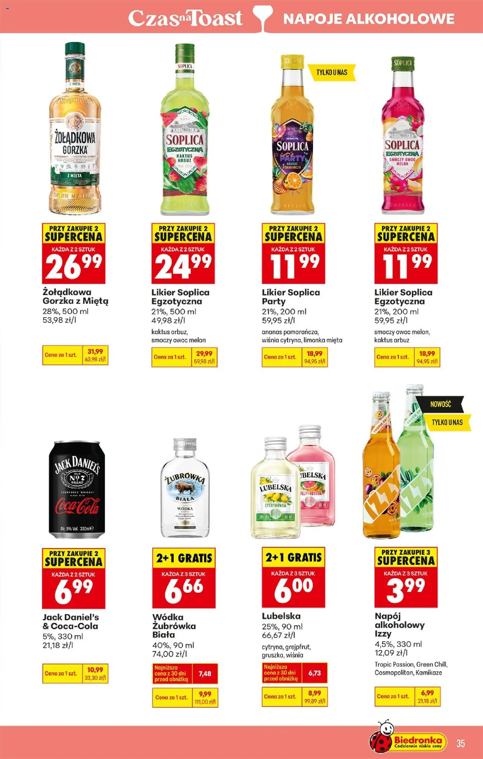 Biedronka gazetka - Czas na toast od 15.06.2026 | Strona: 37 | Produkty: Limonka, Arbuz, Smoczy owoc, Jack Daniel's