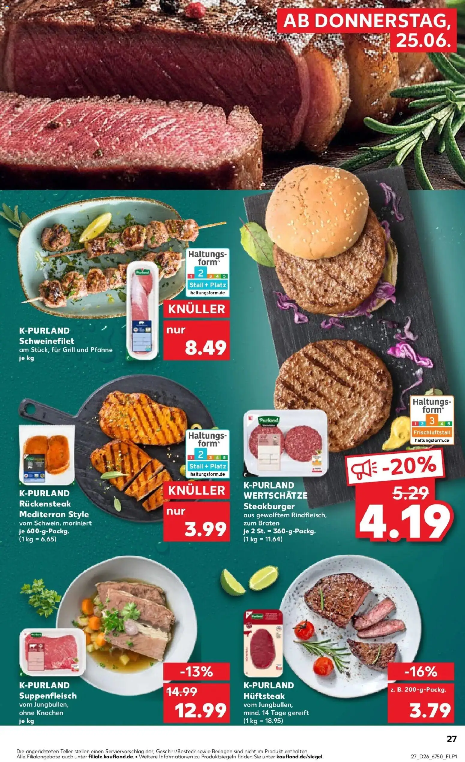 Kaufland Prospekt Kamenz – gültig ab 22.06.2026 | Seite: 36 | Produkte: Grill, Burger, Schweinefilet, Suppenfleisch