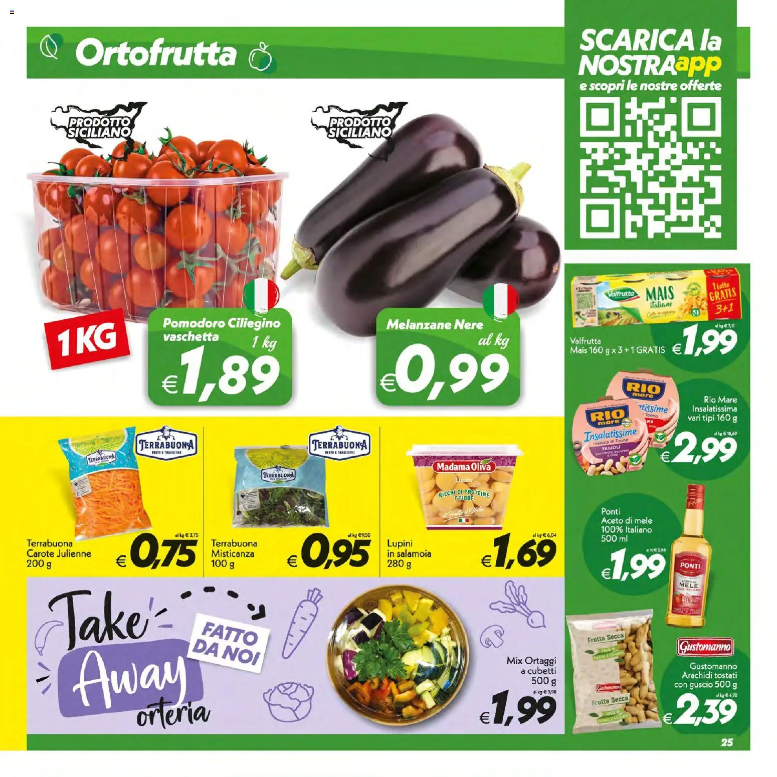 Volantino SuperConveniente del 09/07/2026 | Pagina: 25 | Prodotti: Aceto di mele, Fagioli, Frutta, Carote