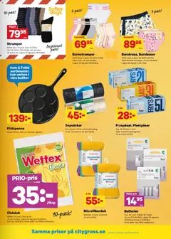 City Gross erbjudanden - Förhandsvisning av reklamblad från butik City Gross aktuell från 29/08/2026 | Sida: 13 | Produkter: Galler, Strumpor, Microfiberduk, Sopsäckar